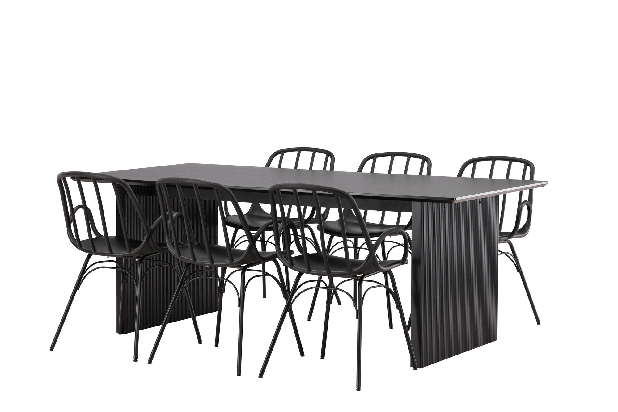 Venture Home Vail spisebord - Black / Smoked Black MDF +Dyrön Spisebordsstol - Black Polypropylene _6