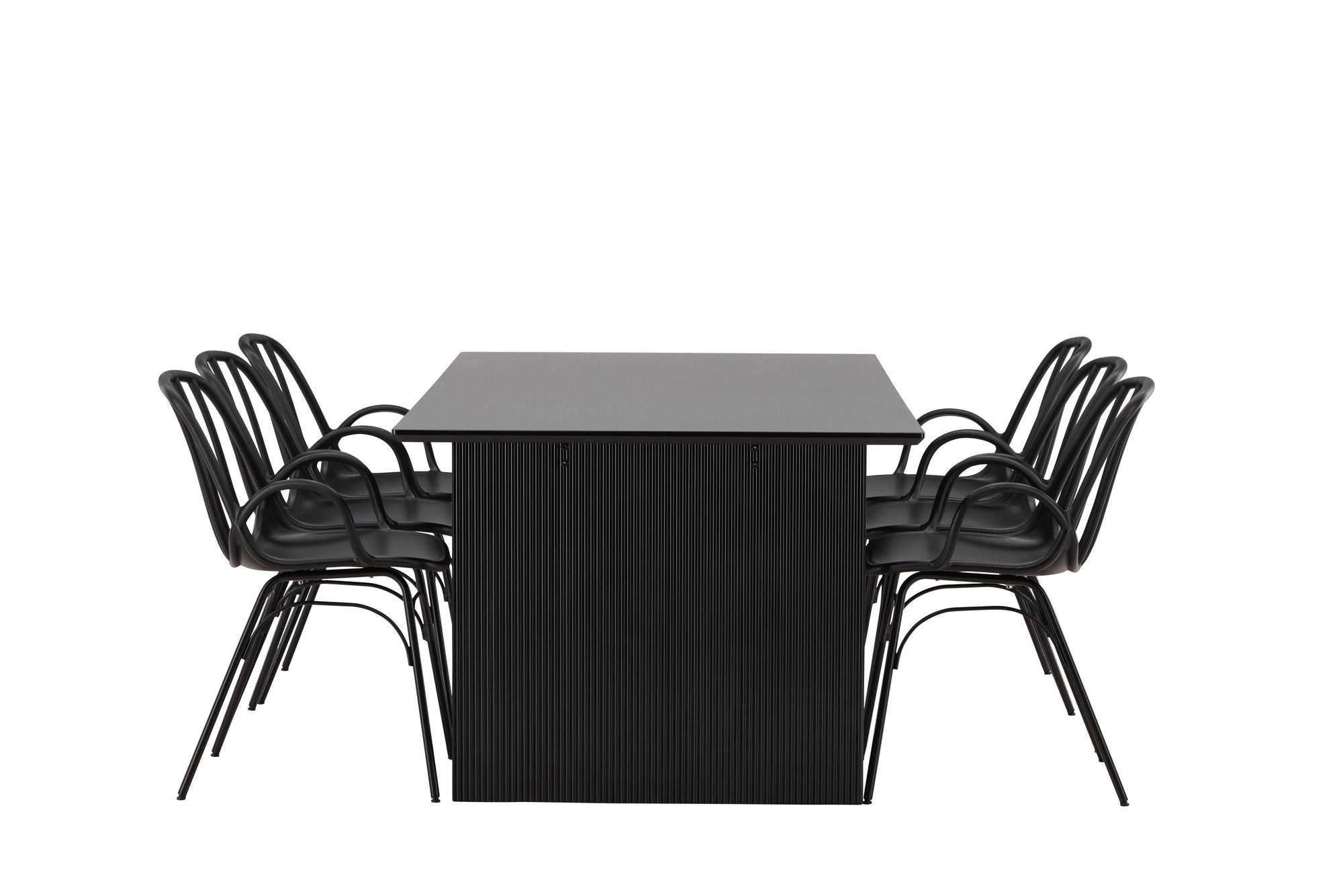 Venture Home Vail spisebord - Black / Smoked Black MDF +Dyrön Spisebordsstol - Black Polypropylene _6