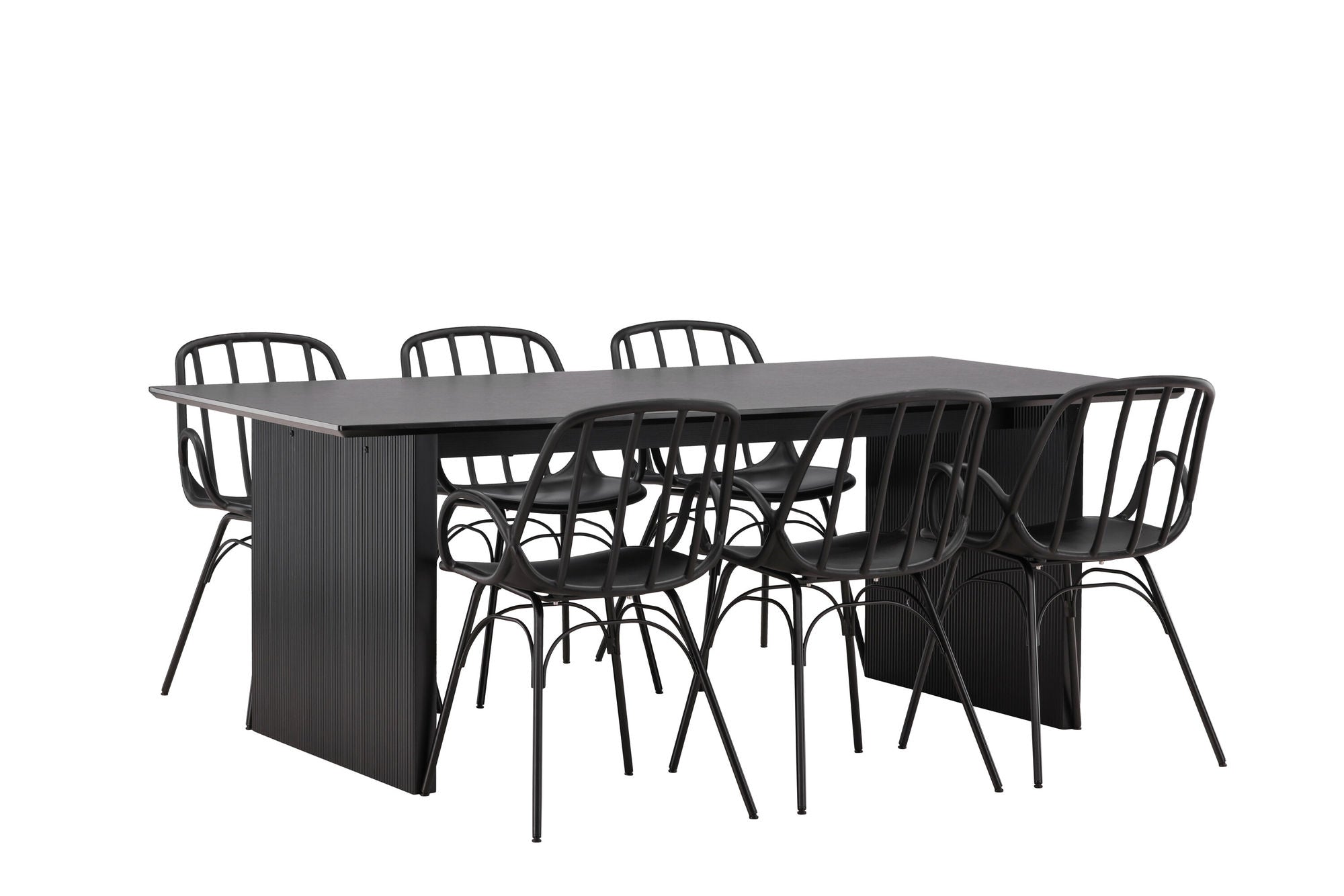 Venture Home Vail spisebord - Black / Smoked Black MDF +Dyrön Spisebordsstol - Black Polypropylene _6