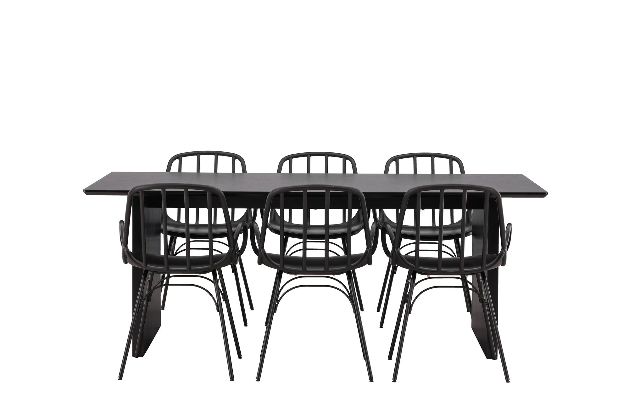Venture Home Vail spisebord - Black / Smoked Black MDF +Dyrön Spisebordsstol - Black Polypropylene _6