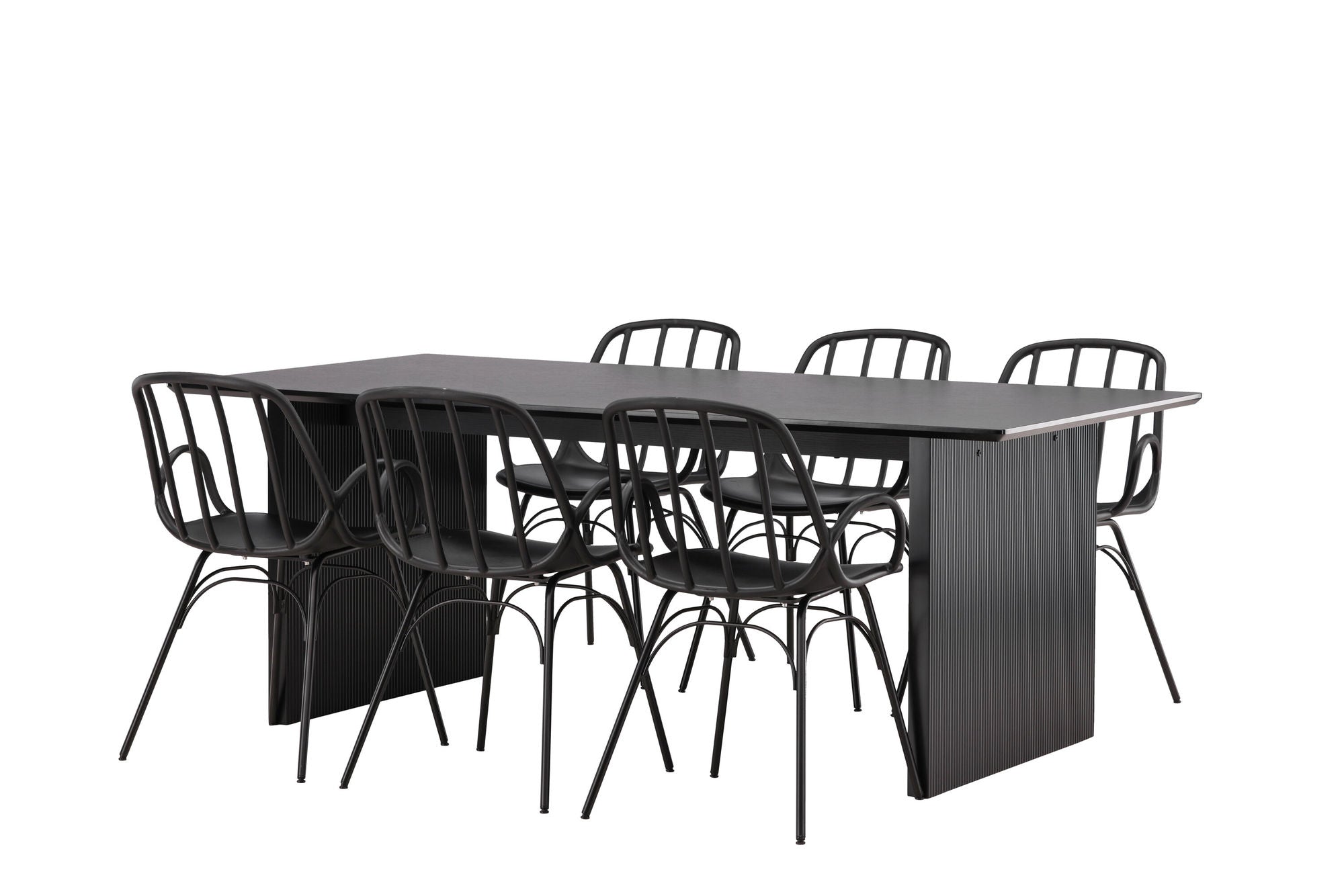Venture Home Vail spisebord - Black / Smoked Black MDF +Dyrön Spisebordsstol - Black Polypropylene _6