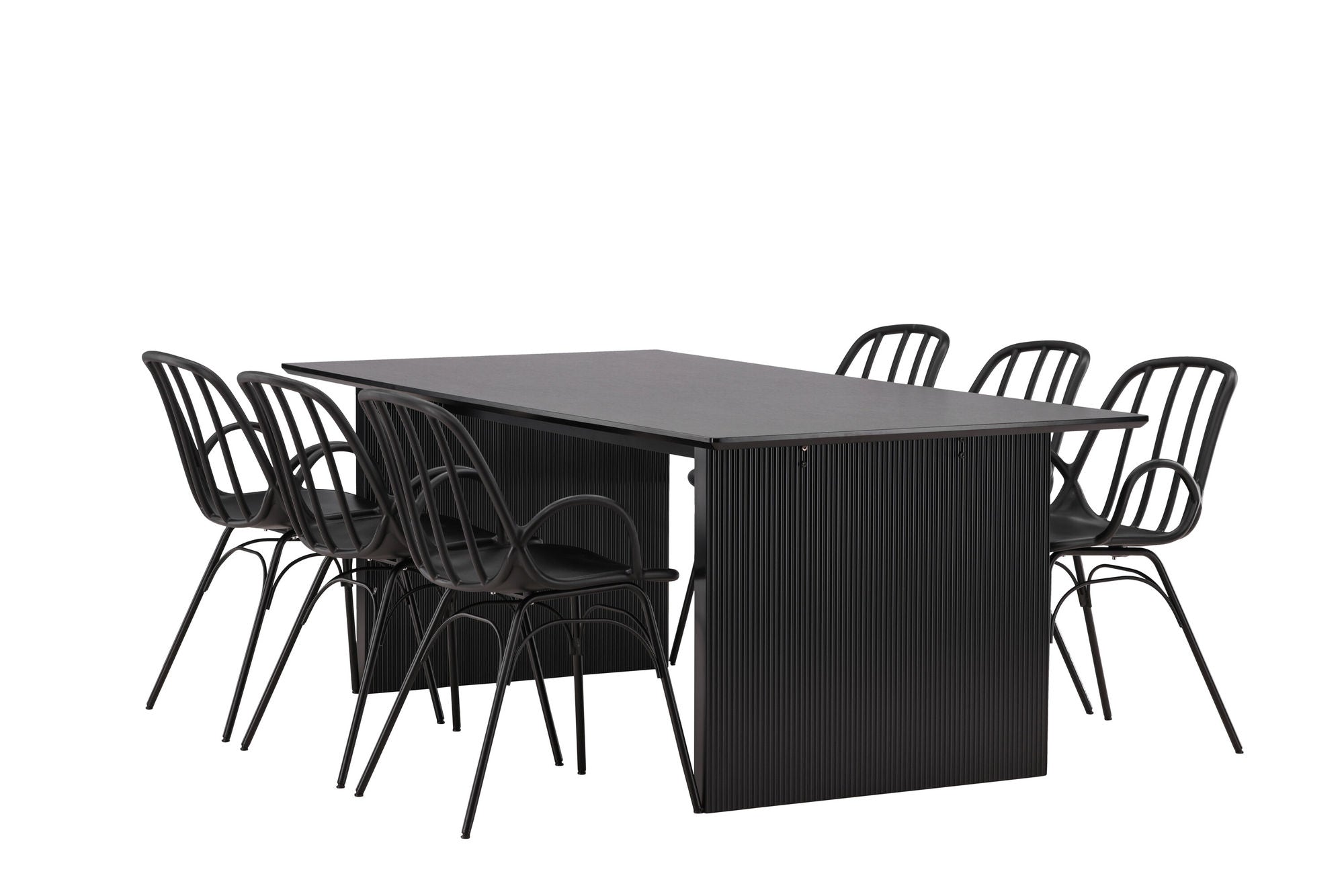 Venture Home Vail spisebord - Black / Smoked Black MDF +Dyrön Spisebordsstol - Black Polypropylene _6