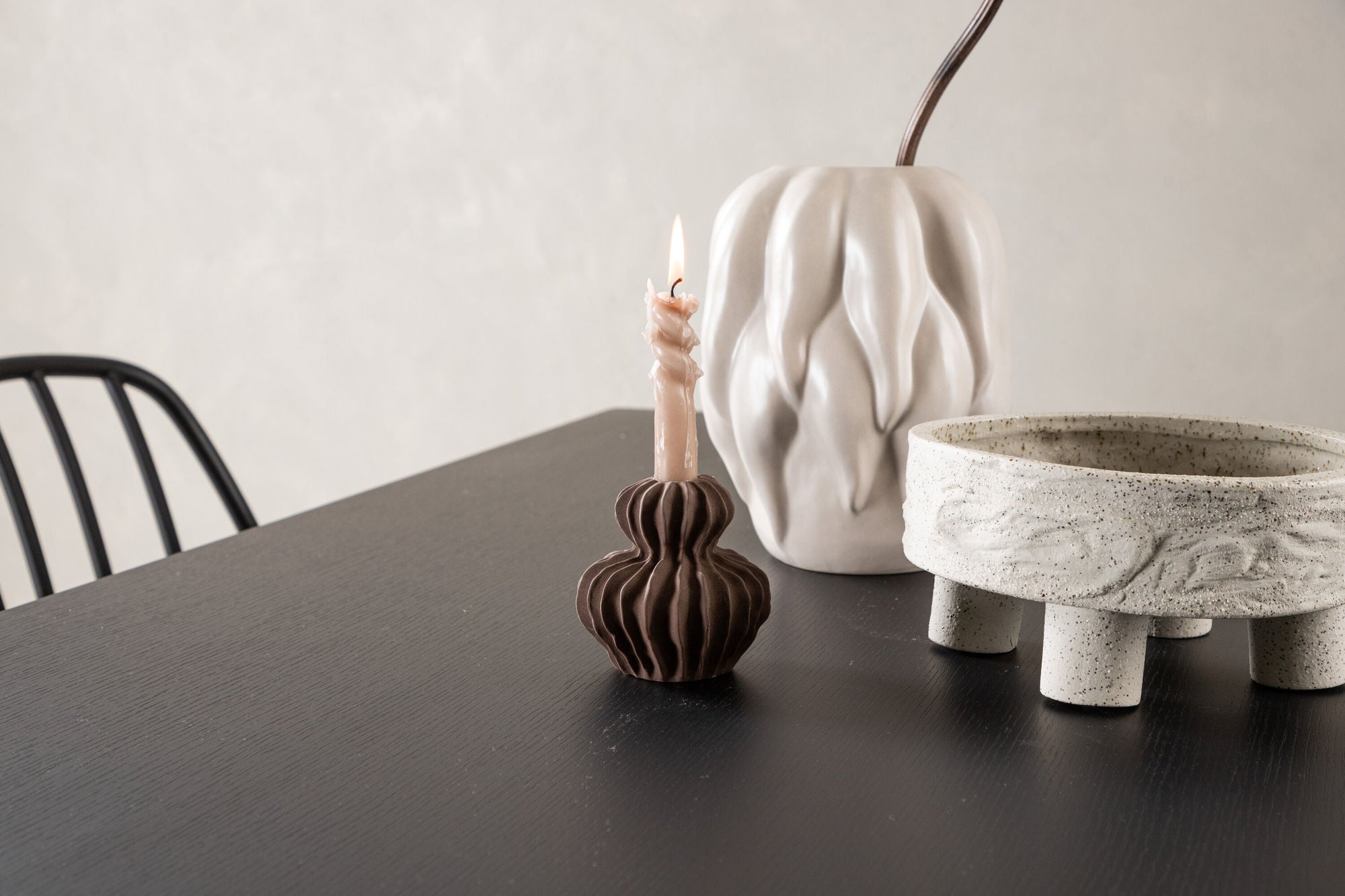 Venture Home Vail spisebord - Black / Smoked Black MDF +Dyrön Spisebordsstol - Black Polypropylene _6