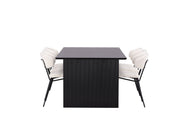 Venture Home Vail spisebord - Black / Smoked Black MDF +Chico Spisebordsstol - Black / White Boucle _6