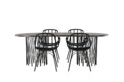 Venture Home Stone oval spisebord - Black / Mocca Veneer +Dyrön Spisebordsstol - Black Polypropylene _4