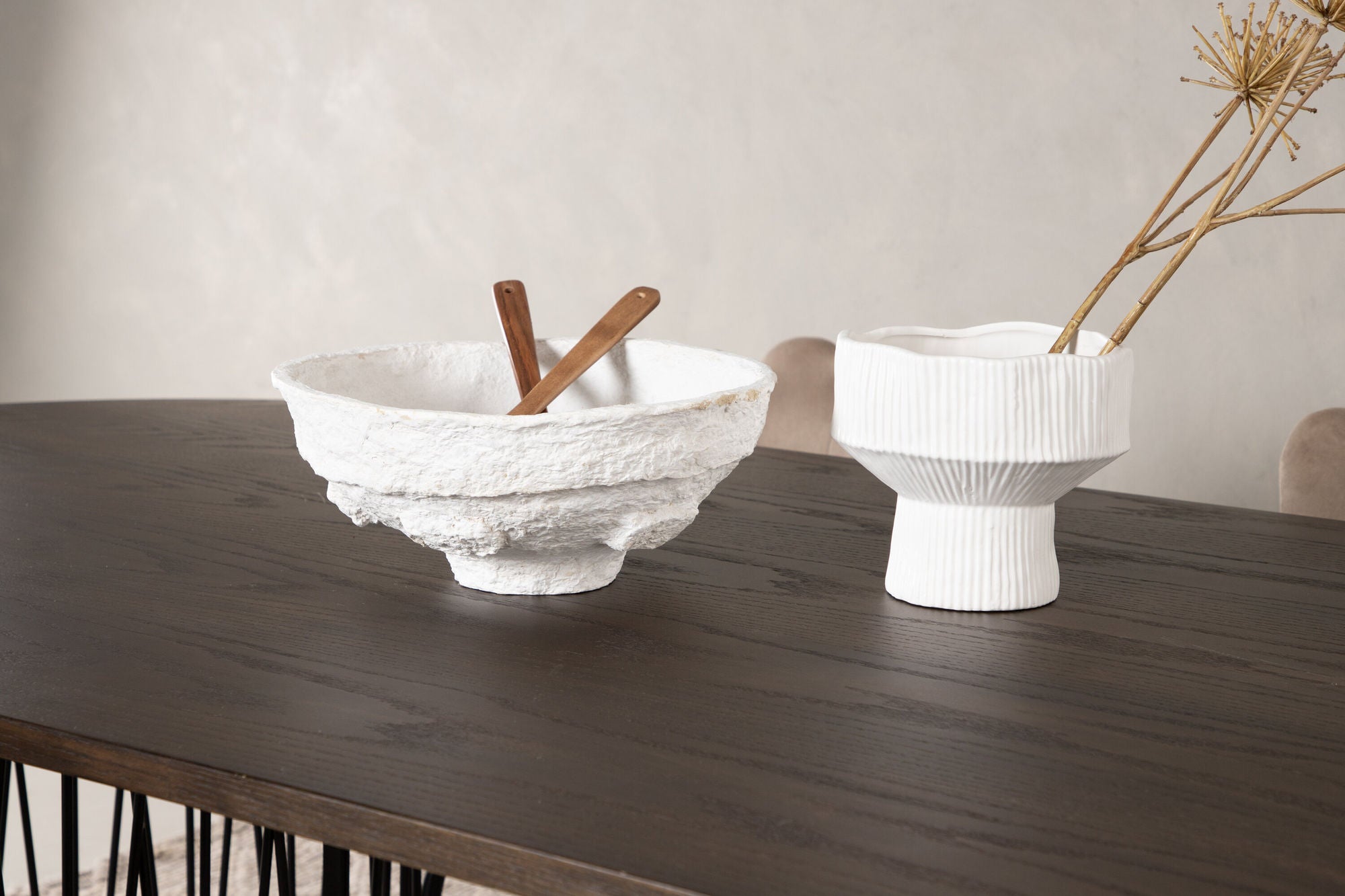 Venture Home Stone oval spisebord - Black / Mocca Veneer +Limhamn Light stol - Black / Beige Velvet _4