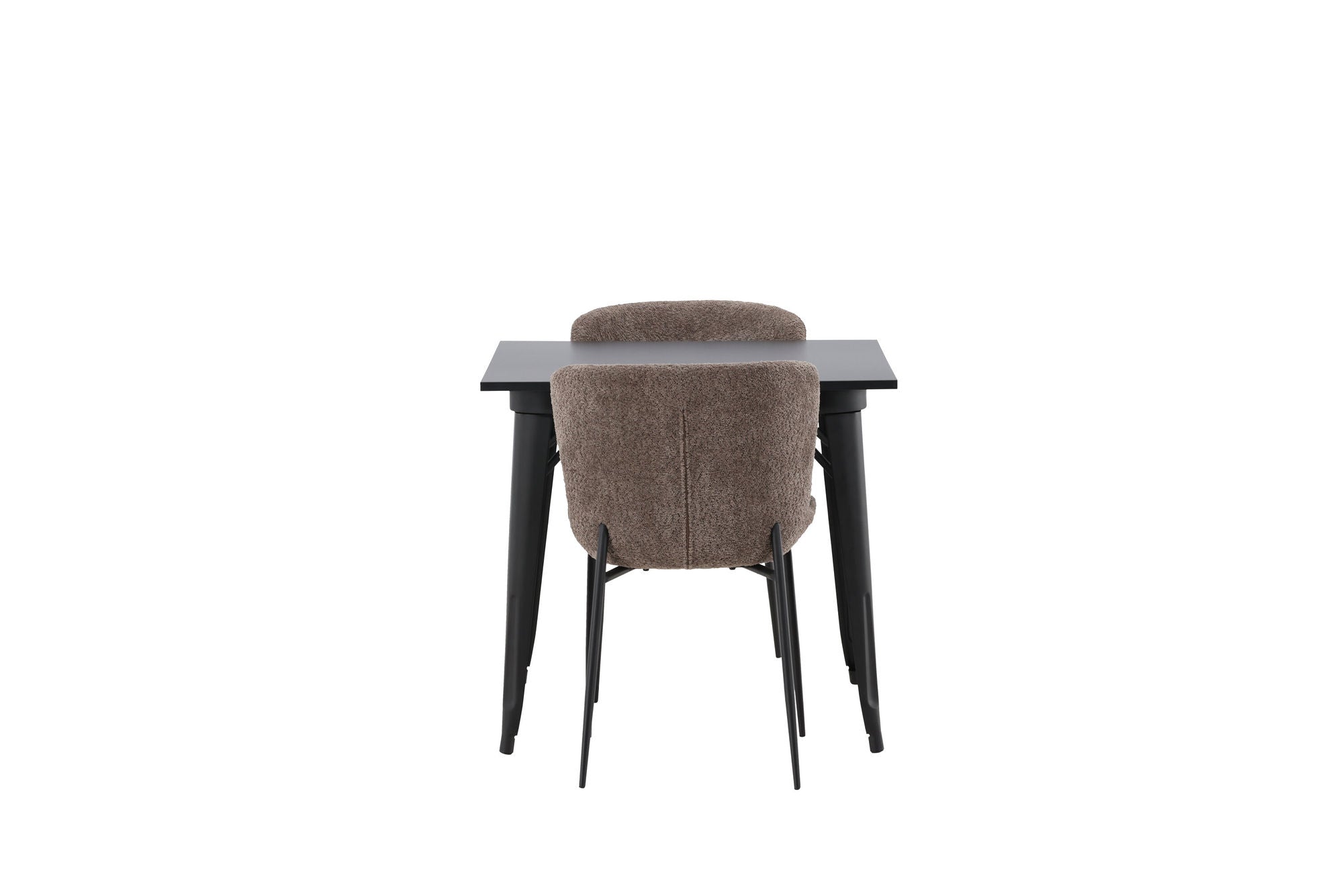 Venture Home Tempe spisebord - Black / Black MDF +Modesto Spisebordsstol - Grey / Smoked Black Boucle _2