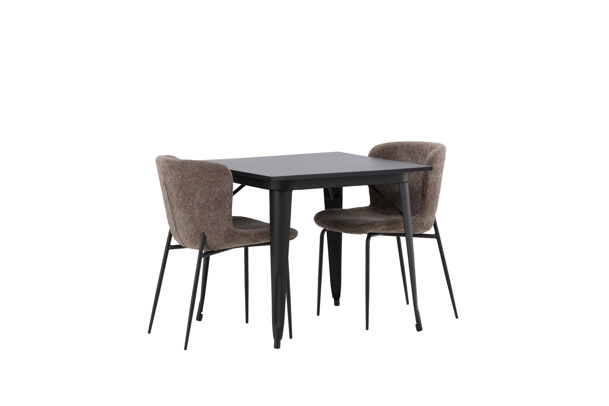 Venture Home Tempe spisebord - Black / Black MDF +Modesto Spisebordsstol - Grey / Smoked Black Boucle _2