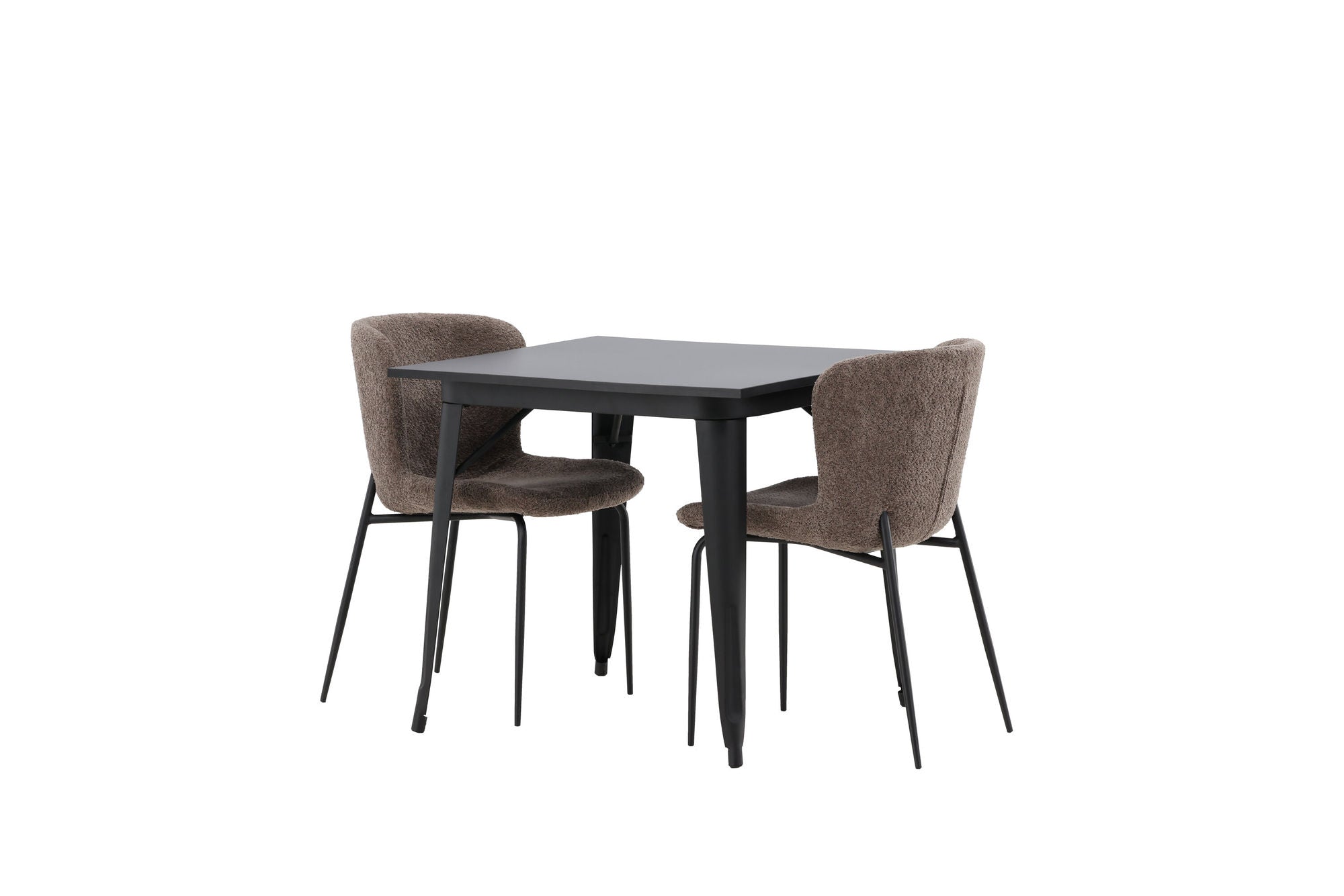 Venture Home Tempe spisebord - Black / Black MDF +Modesto Spisebordsstol - Grey / Smoked Black Boucle _2