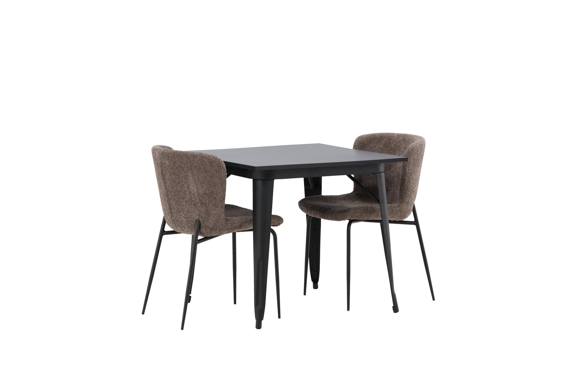 Venture Home Tempe spisebord - Black / Black MDF +Modesto Spisebordsstol - Grey / Smoked Black Boucle _2