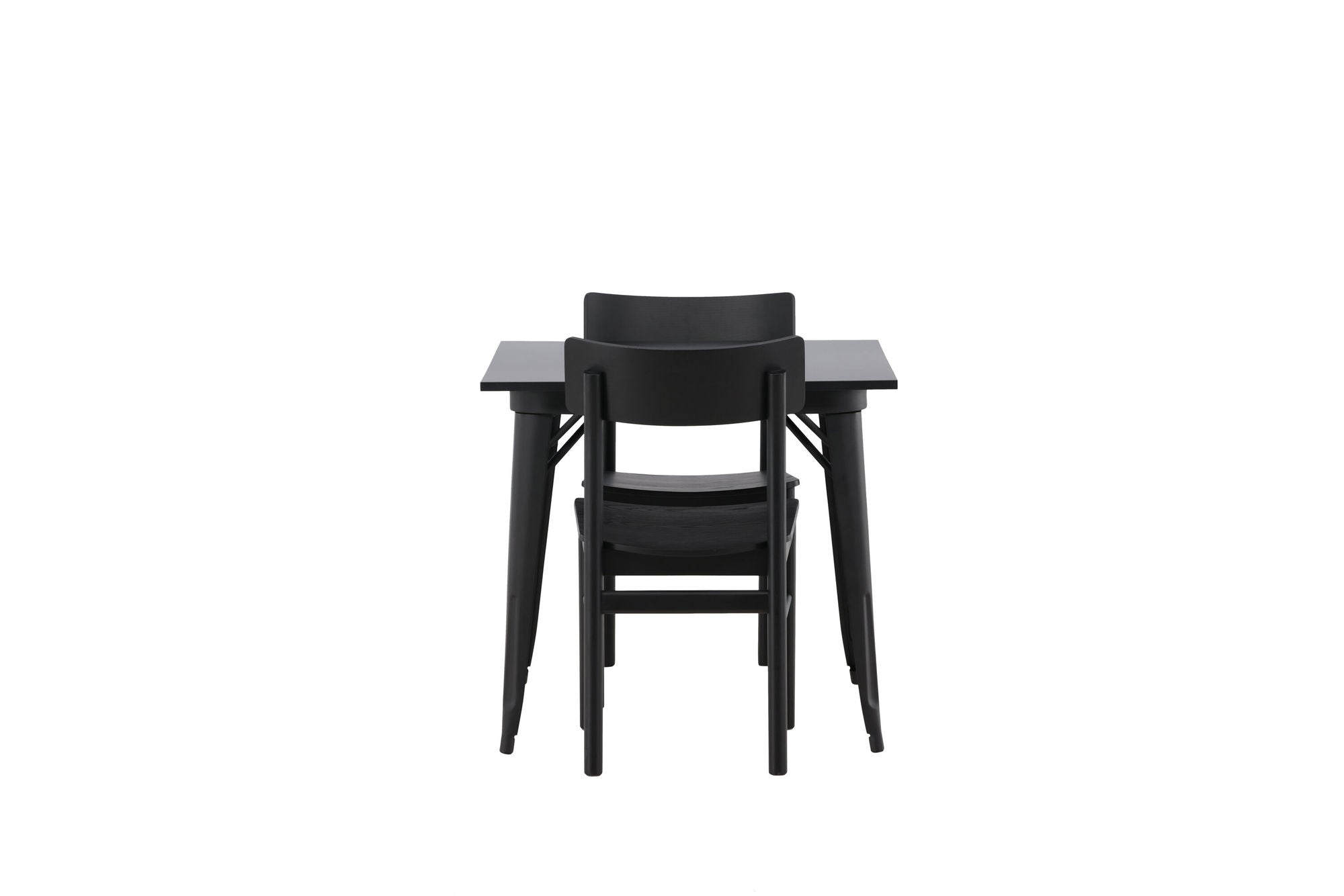 Venture Home Tempe spisebord - Black / Black MDF +Montros Spisebordsstol - Natural / Natural Rubberwood _2