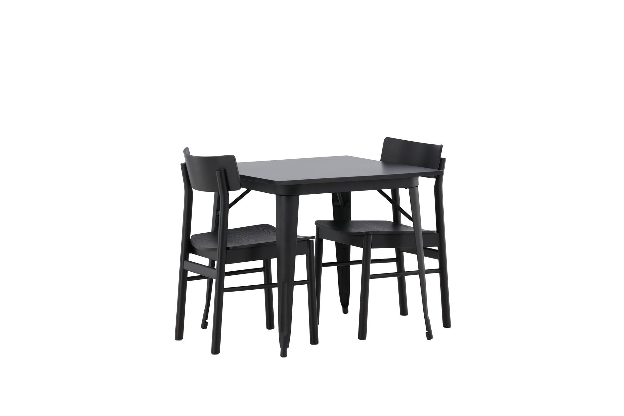 Venture Home Tempe spisebord - Black / Black MDF +Montros Spisebordsstol - Natural / Natural Rubberwood _2