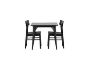 Venture Home Tempe spisebord - Black / Black MDF +Montros Spisebordsstol - Natural / Natural Rubberwood _2
