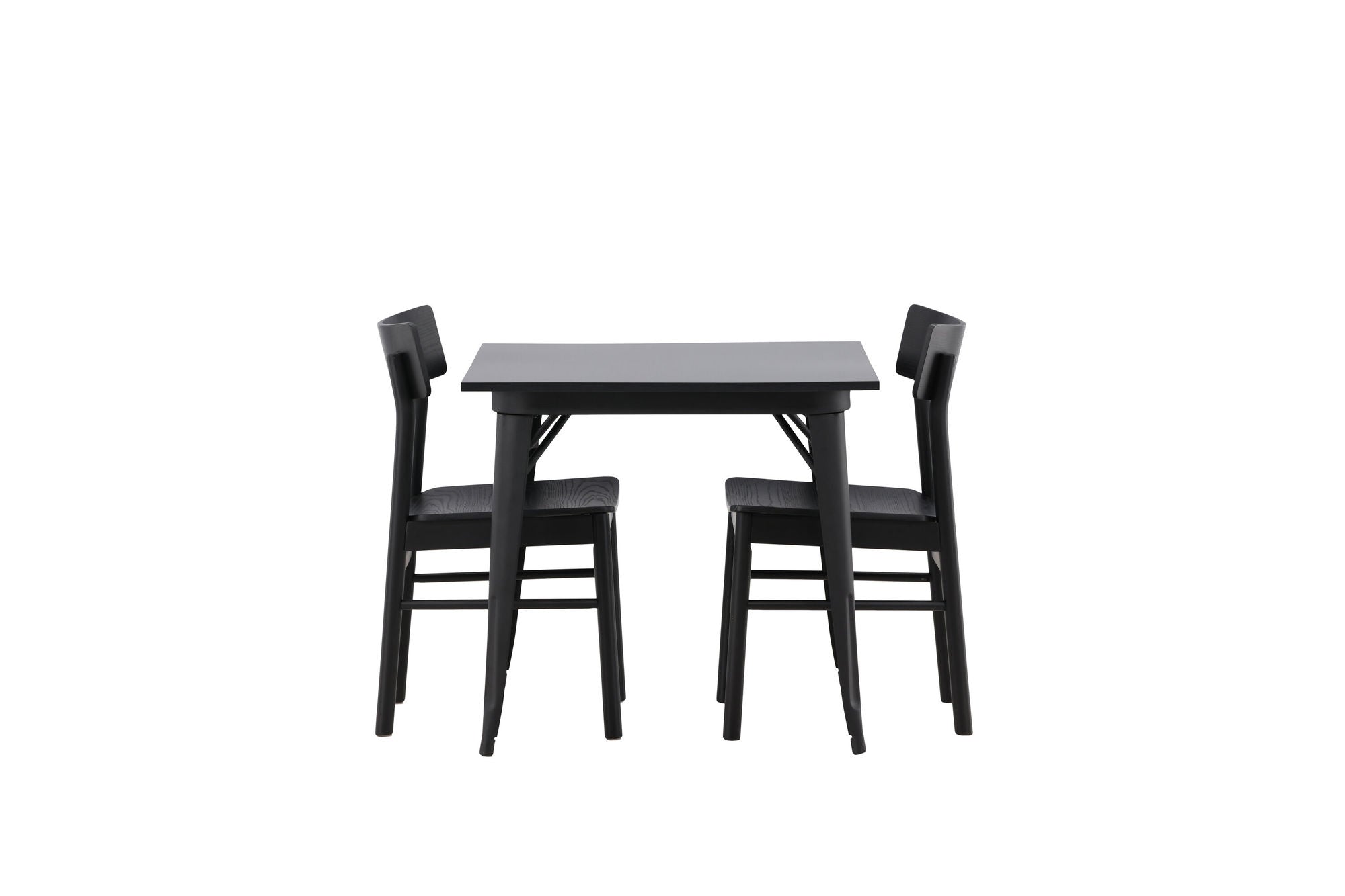 Venture Home Tempe spisebord - Black / Black MDF +Montros Spisebordsstol - Natural / Natural Rubberwood _2