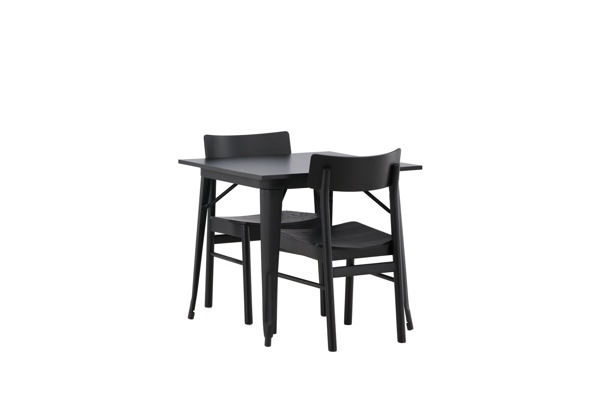 Venture Home Tempe spisebord - Black / Black MDF +Montros Spisebordsstol - Natural / Natural Rubberwood _2