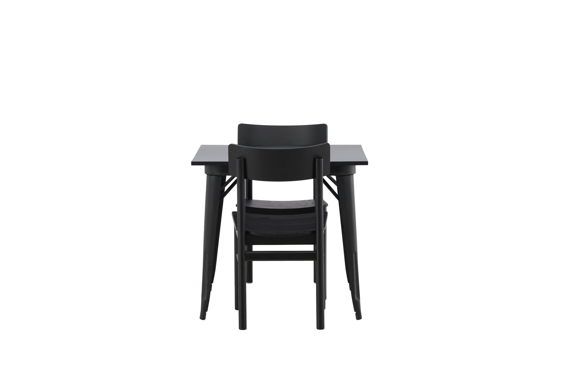 Venture Home Tempe spisebord - Black / Black MDF +Montros Spisebordsstol - Natural / Natural Rubberwood _2