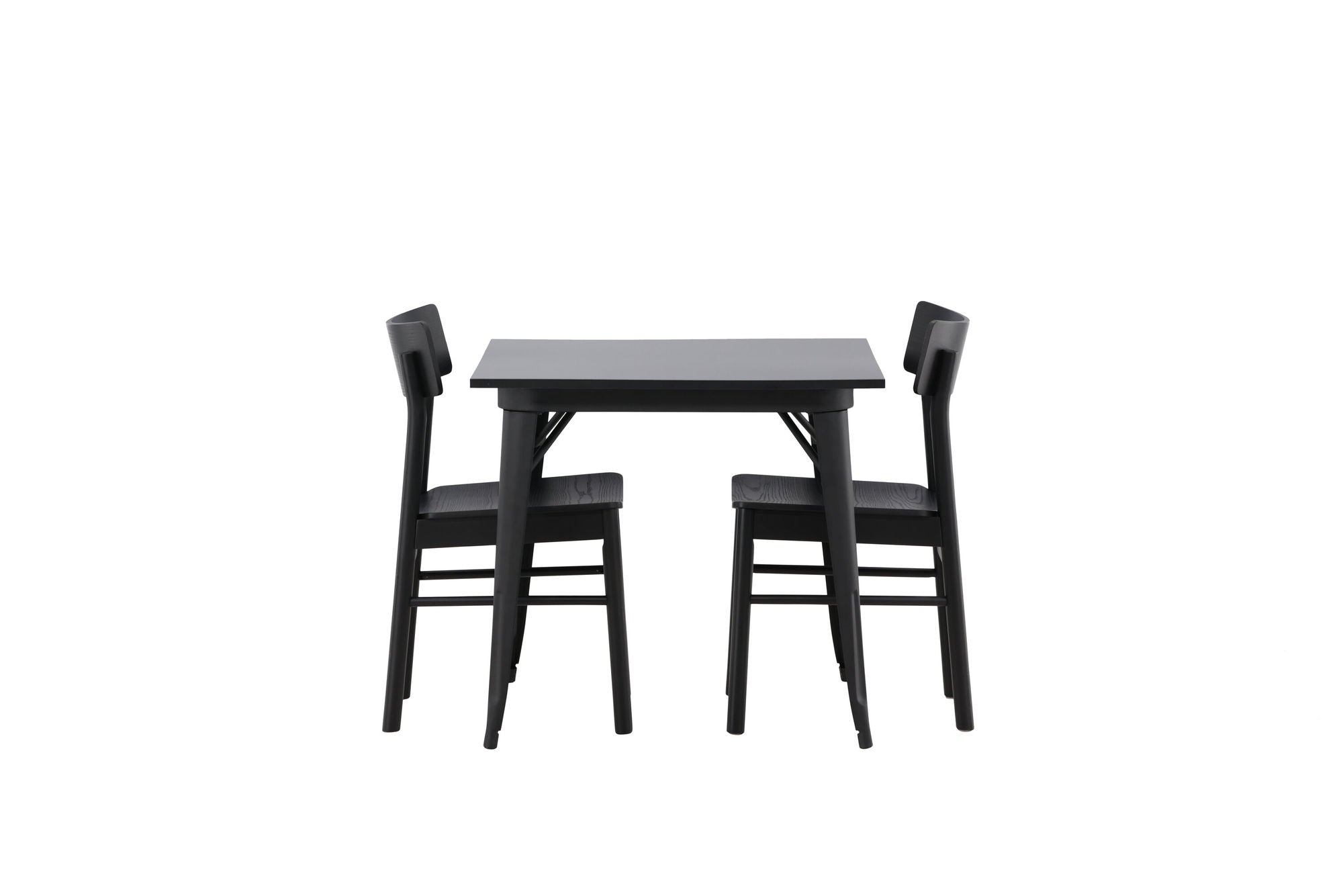 Venture Home Tempe spisebord - Black / Black MDF +Montros Spisebordsstol - Natural / Natural Rubberwood _2