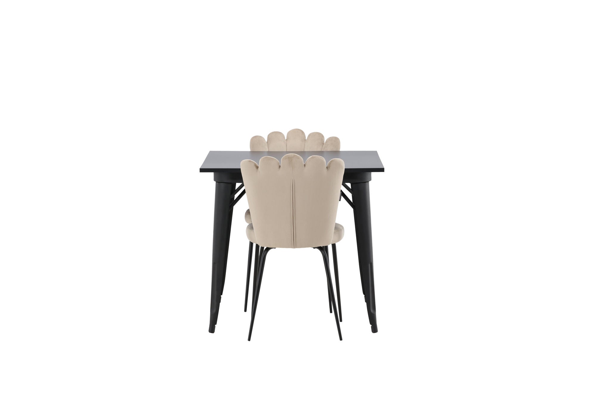 Venture Home Tempe spisebord - Black / Black MDF +Limhamn Light stol - Black / Beige Velvet _2