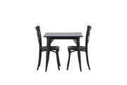 Venture Home Tempe spisebord - Black / Black MDF +Crosett Spisebordsstol - Matte Black / Matte Black Plastic _2