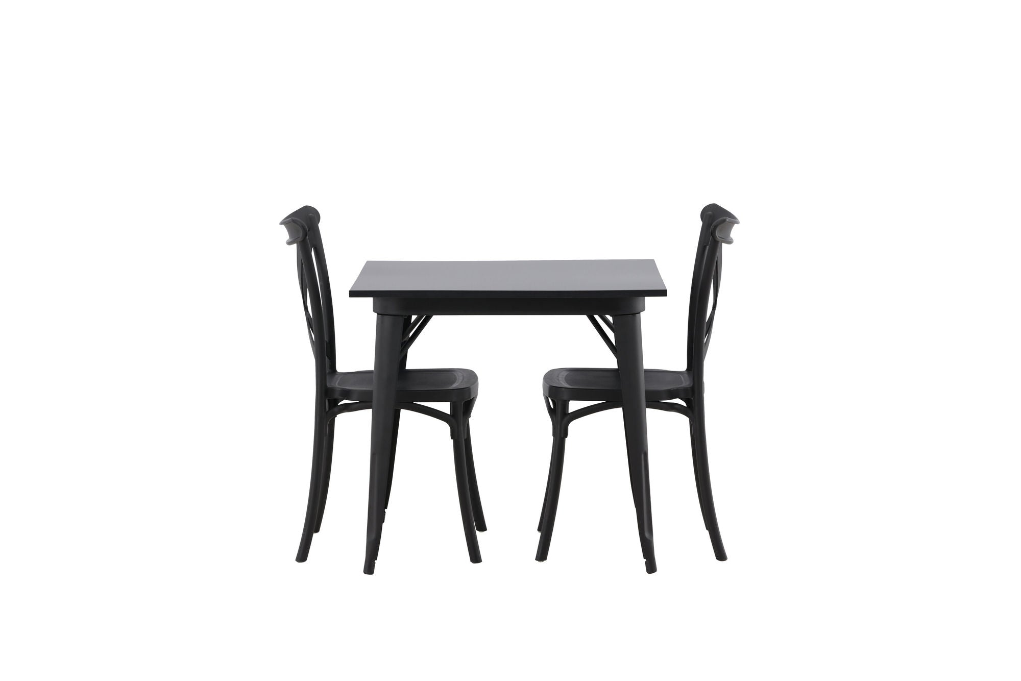 Venture Home Tempe spisebord - Black / Black MDF +Crosett Spisebordsstol - Matte Black / Matte Black Plastic _2