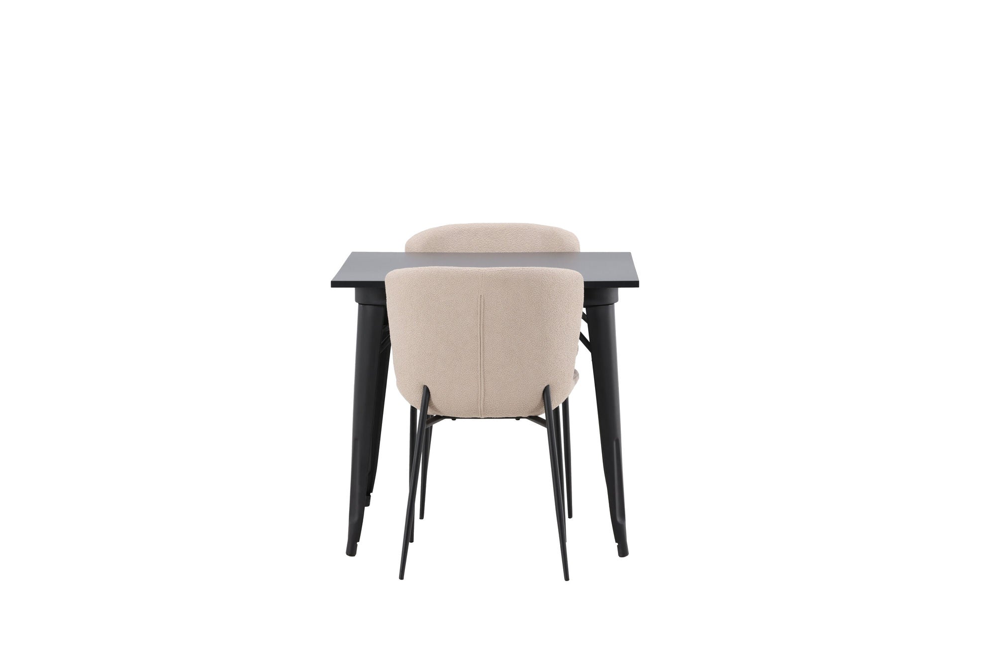 Venture Home Tempe spisebord - Black / Black MDF +Modesto Spisebordsstol - Beige / Beige Boucle _2