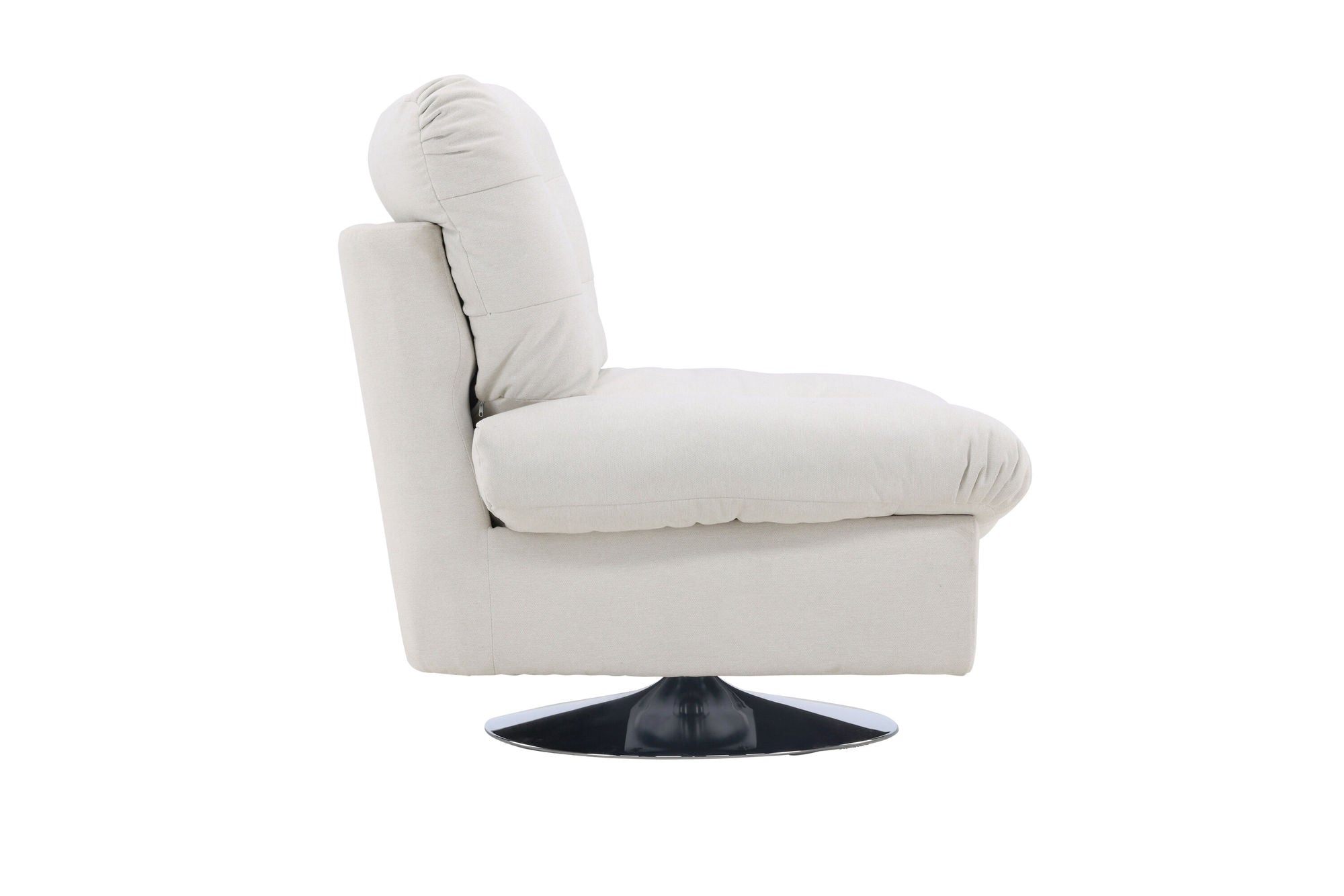 Venture Home Florens Single Sofa - Chrome / Offwhite Fabric