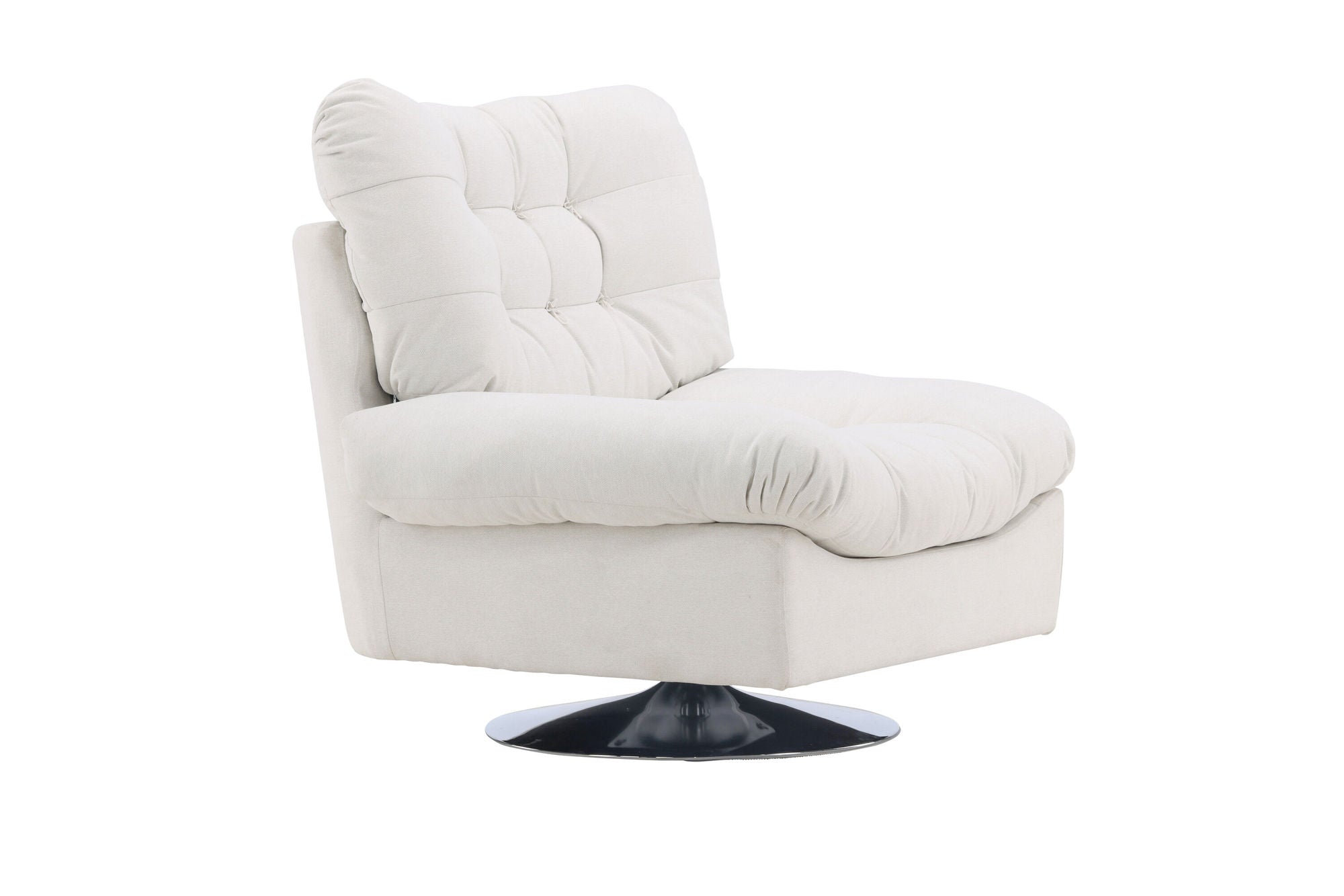 Venture Home Florens Single Sofa - Chrome / Offwhite Fabric