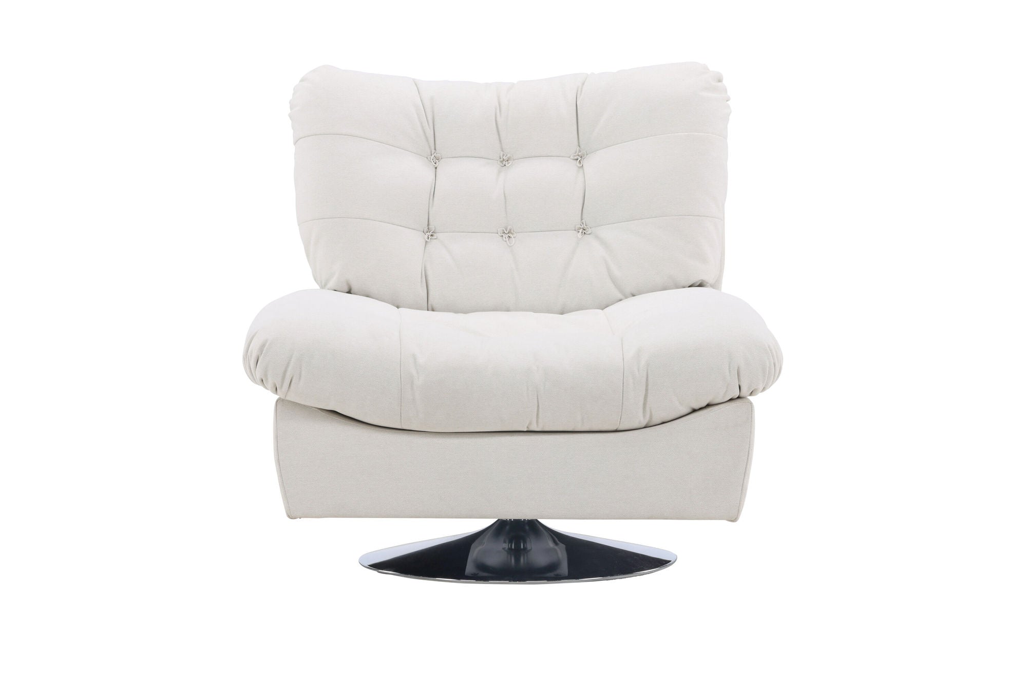 Venture Home Florens Single Sofa - Chrome / Offwhite Fabric