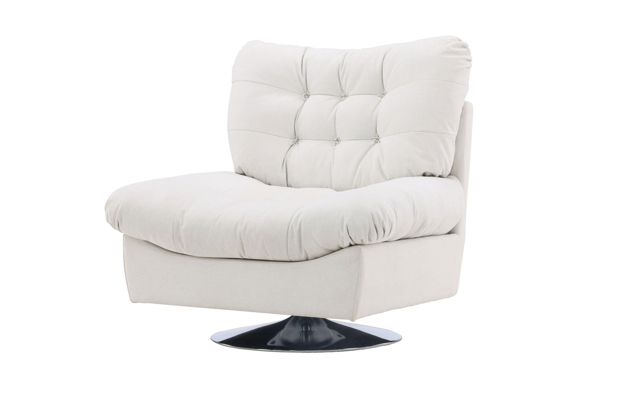 Venture Home Florens Single Sofa - Chrome / Offwhite Fabric