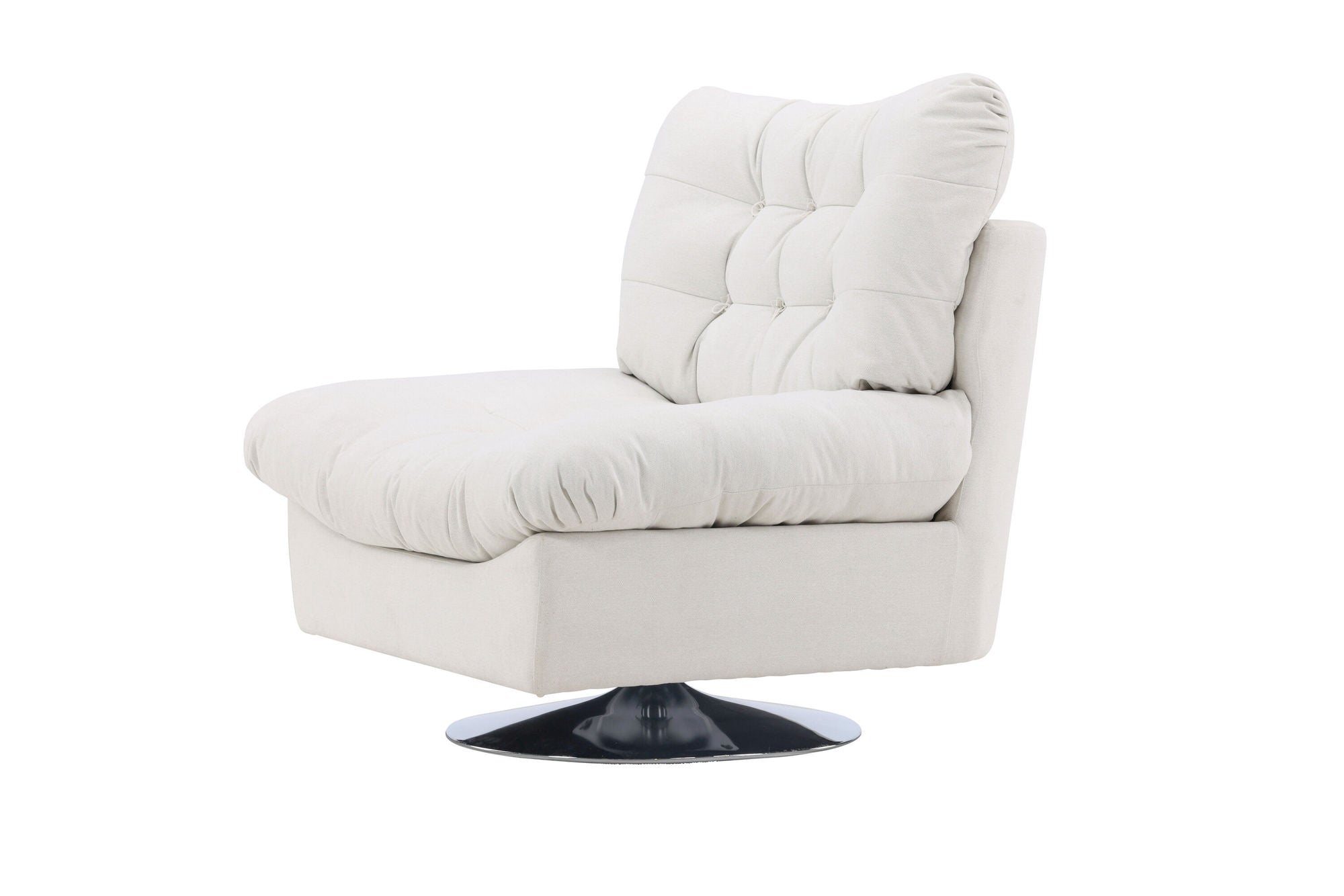 Venture Home Florens Single Sofa - Chrome / Offwhite Fabric