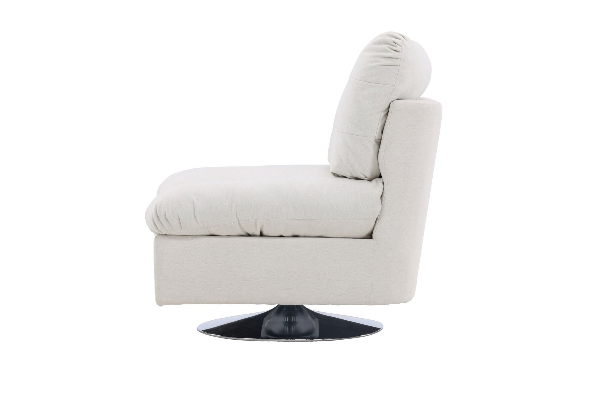 Venture Home Florens Single Sofa - Chrome / Offwhite Fabric