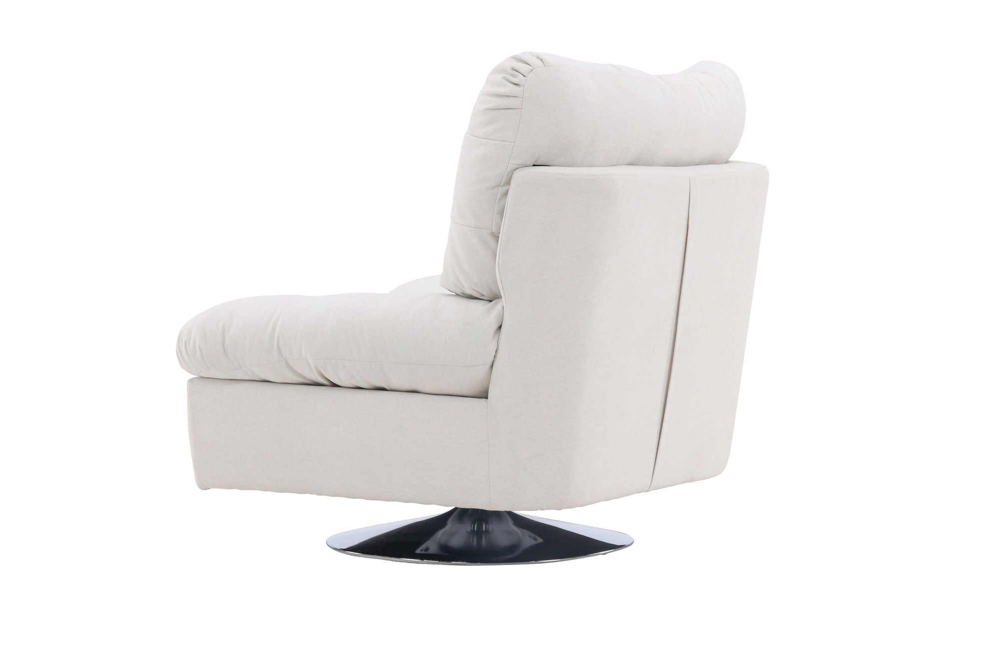 Venture Home Florens Single Sofa - Chrome / Offwhite Fabric