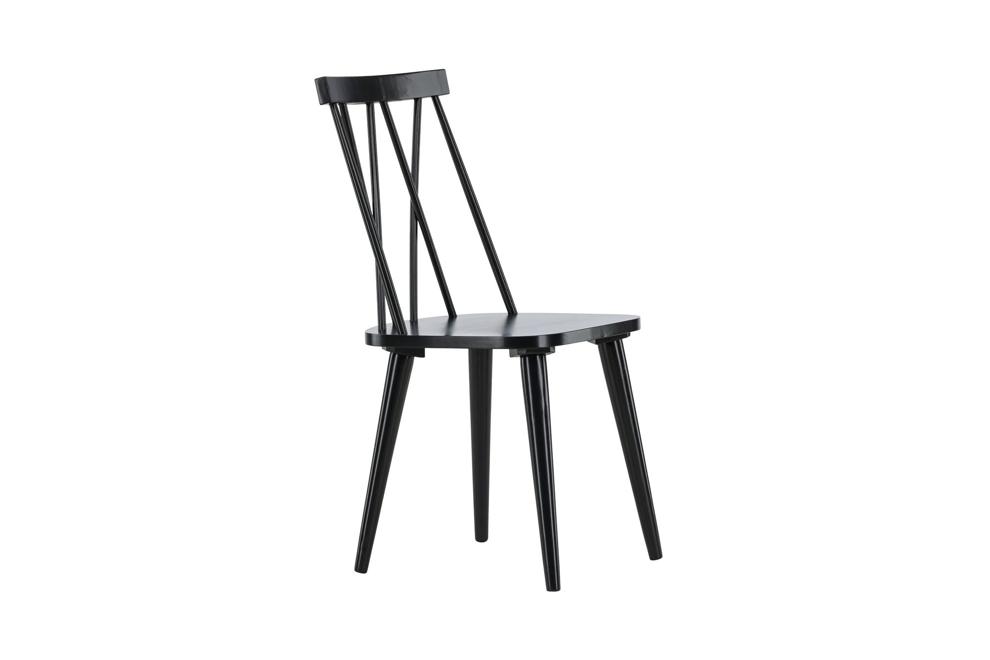 Venture Home Mariette Spisebordsstol 2-pack - Black / Black Solid Rubber Wood