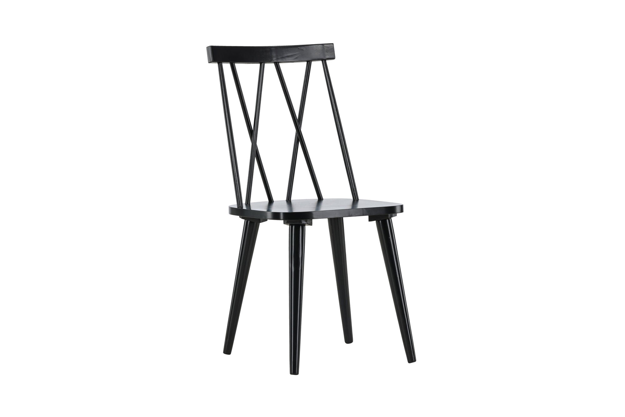 Venture Home Mariette Spisebordsstol 2-pack - Black / Black Solid Rubber Wood