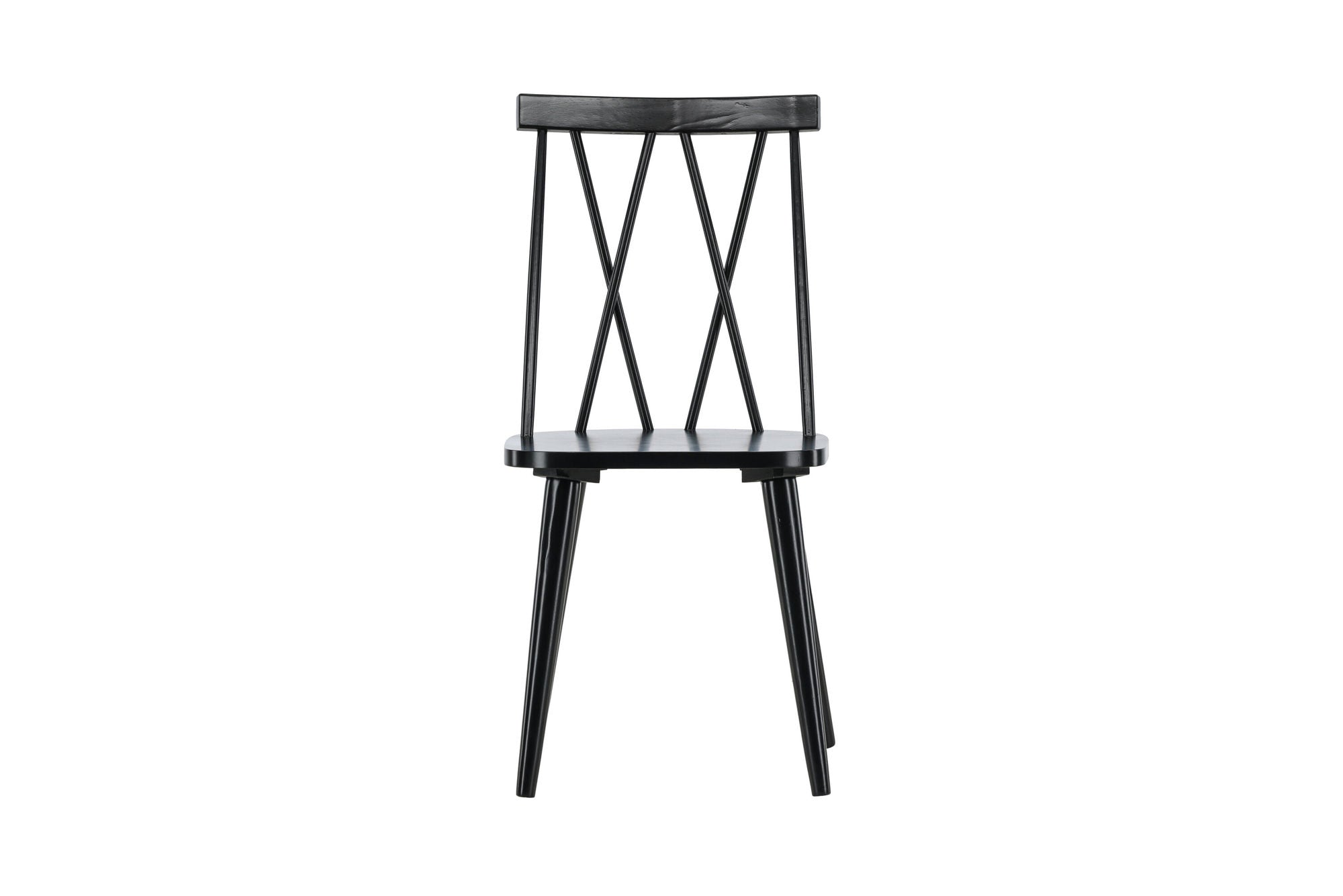 Venture Home Mariette Spisebordsstol 2-pack - Black / Black Solid Rubber Wood