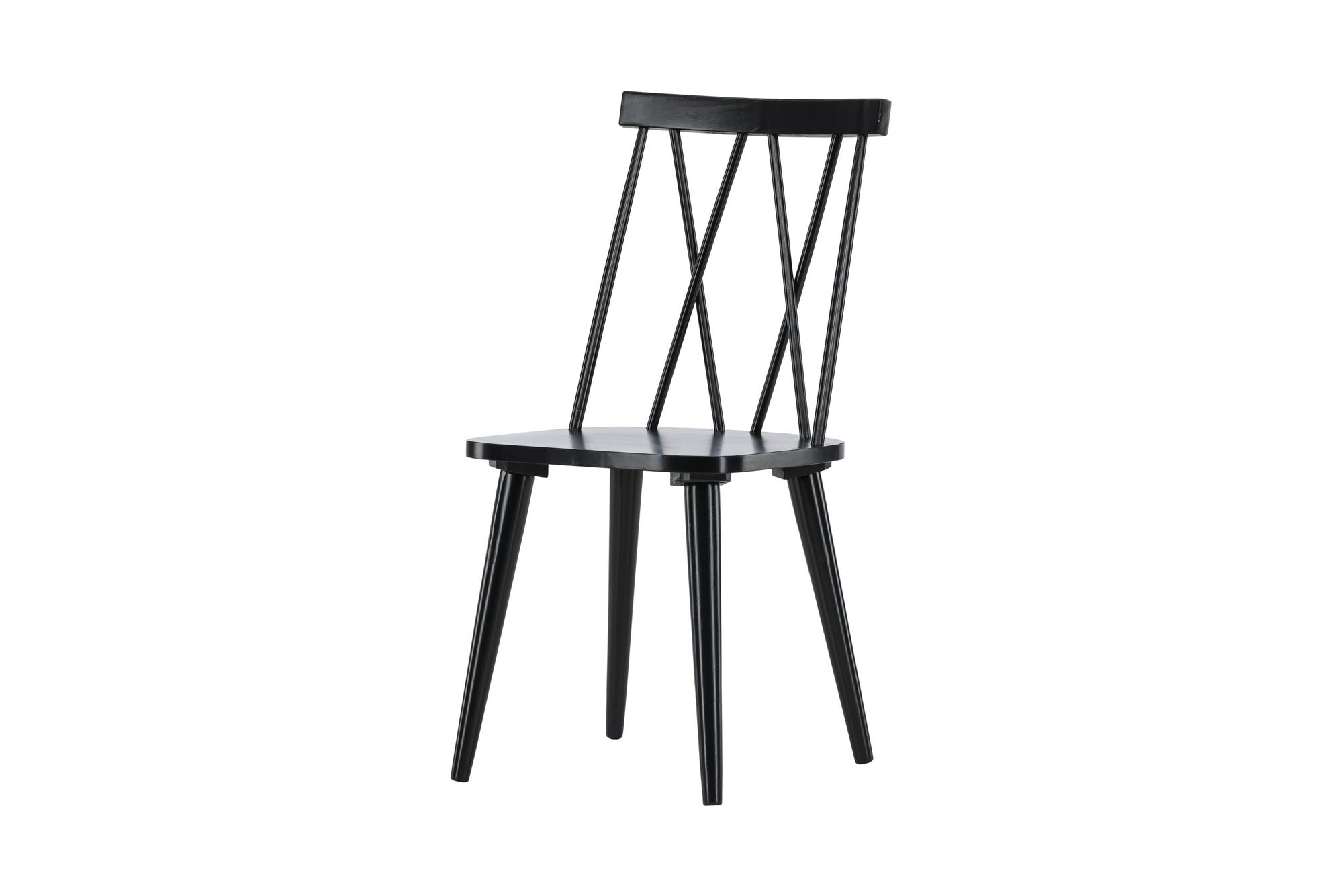 Venture Home Mariette Spisebordsstol 2-pack - Black / Black Solid Rubber Wood