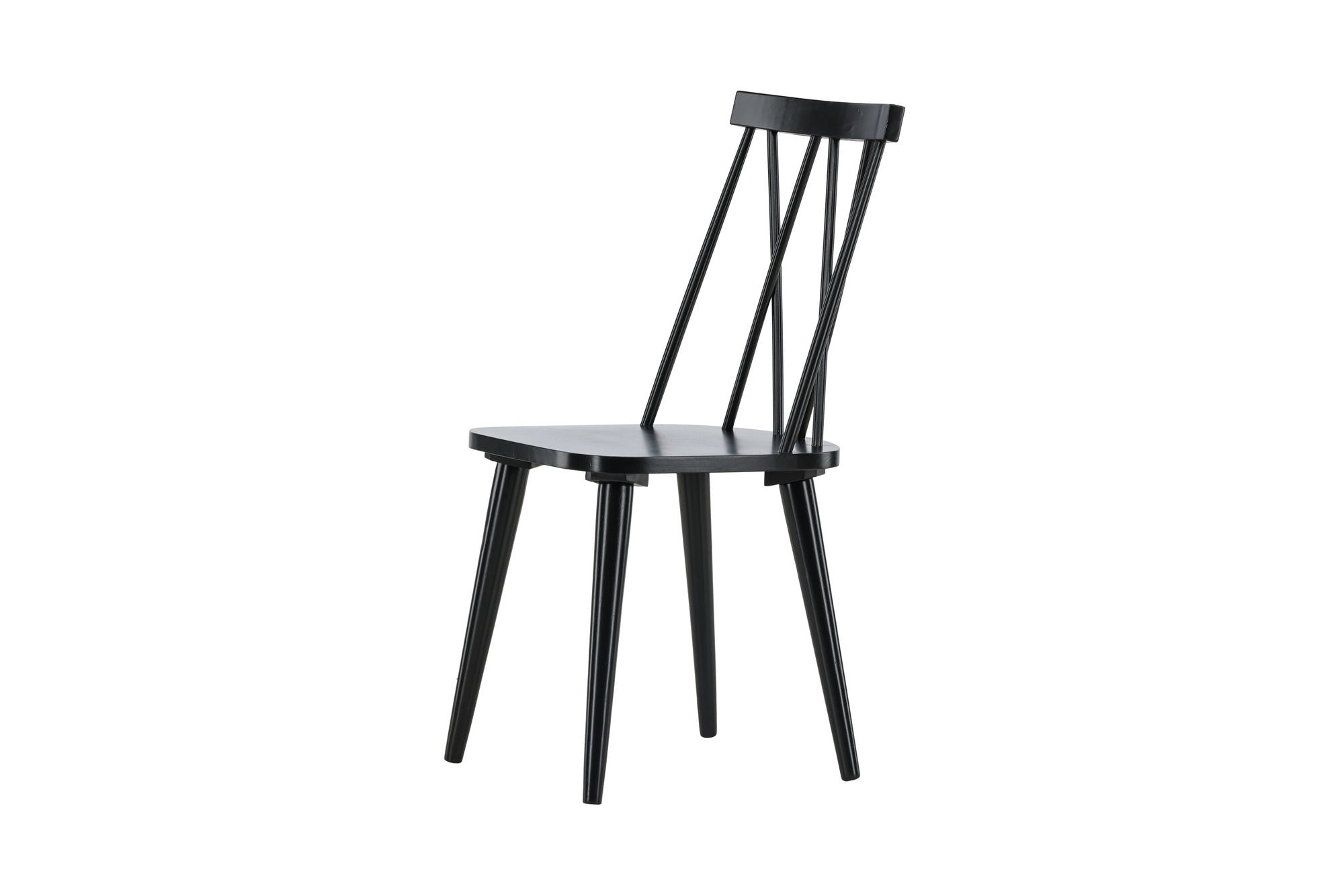 Venture Home Mariette Spisebordsstol 2-pack - Black / Black Solid Rubber Wood