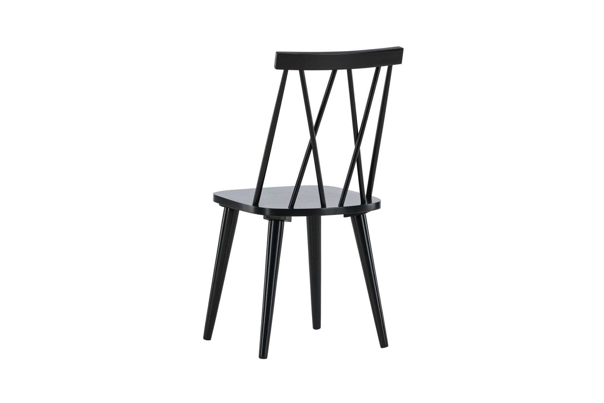 Venture Home Mariette Spisebordsstol 2-pack - Black / Black Solid Rubber Wood