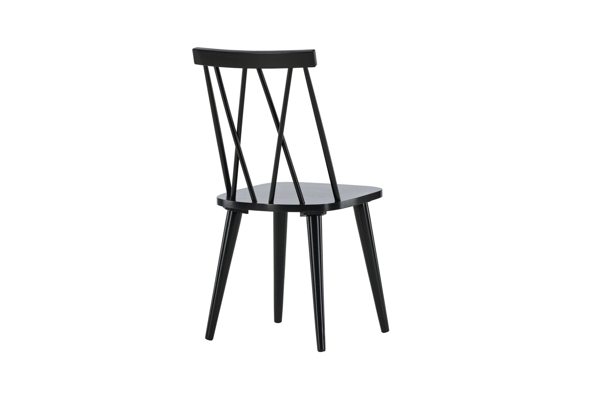 Venture Home Mariette Spisebordsstol 2-pack - Black / Black Solid Rubber Wood