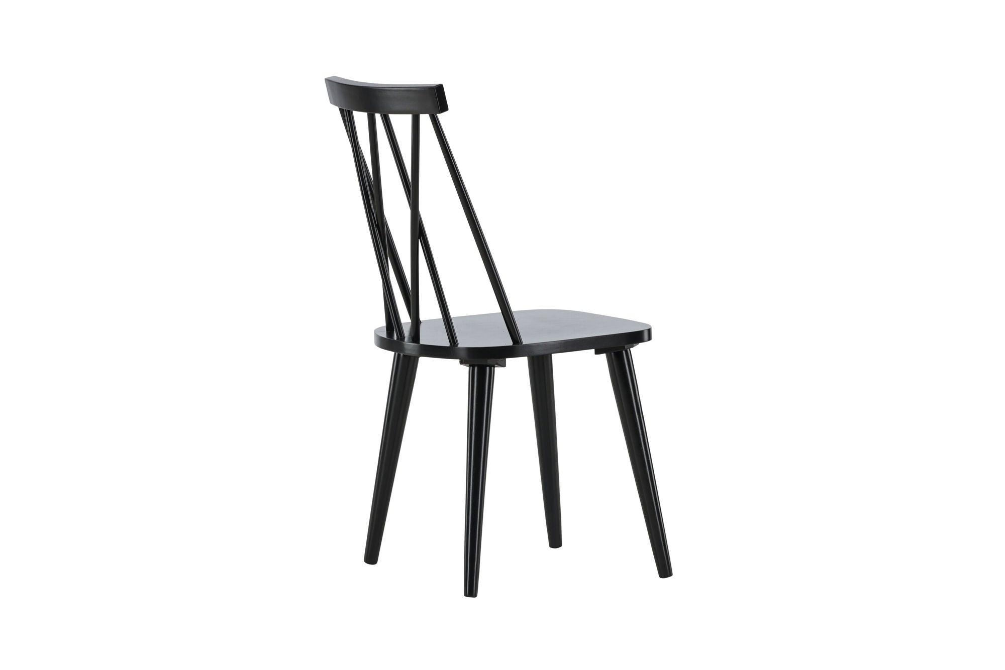 Venture Home Mariette Spisebordsstol 2-pack - Black / Black Solid Rubber Wood