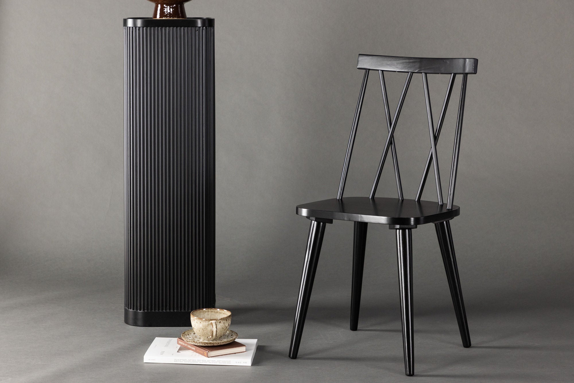 Venture Home Mariette Spisebordsstol 2-pack - Black / Black Solid Rubber Wood