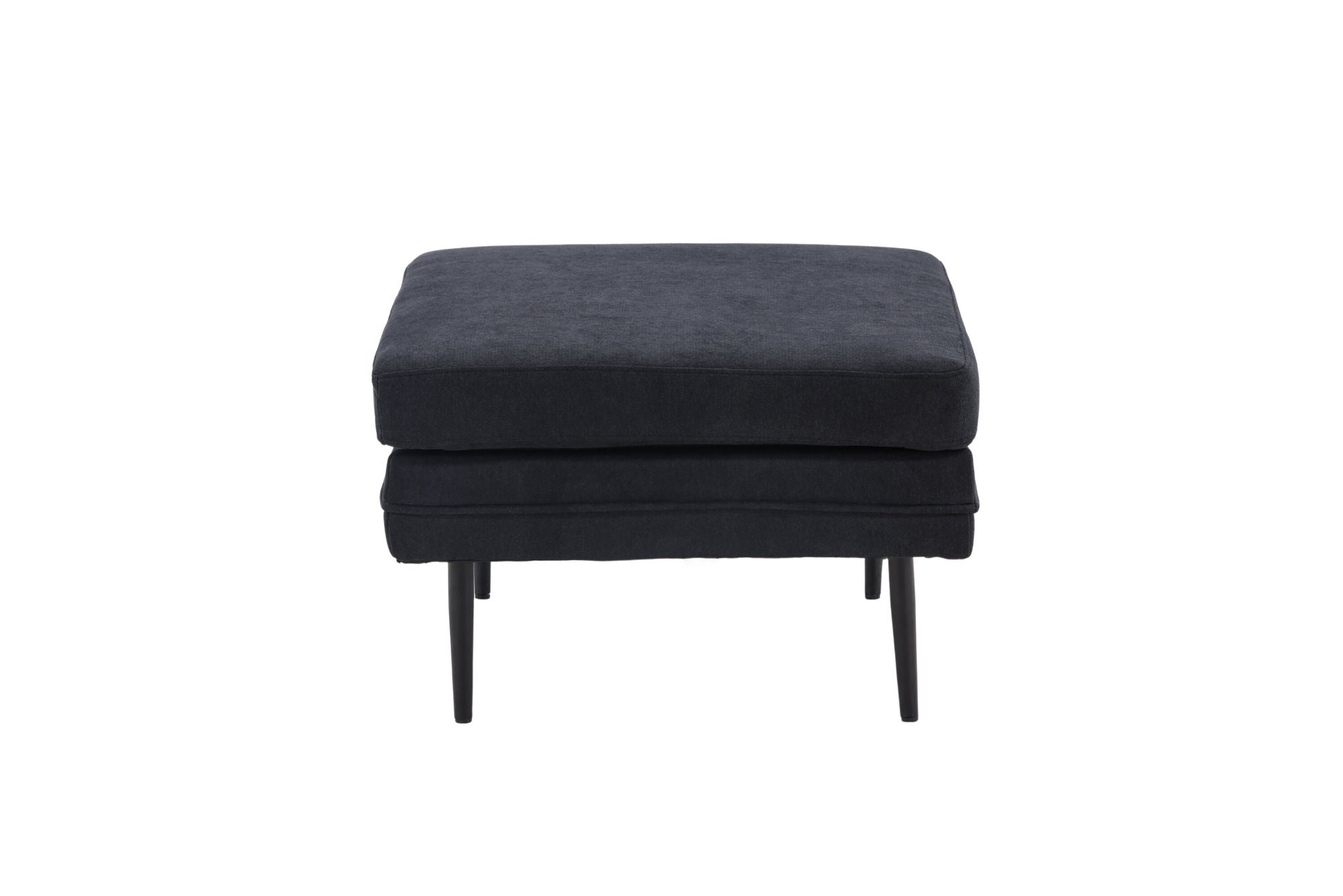 Venture Home Boom Ottoman - Black / Black Fabric / linen