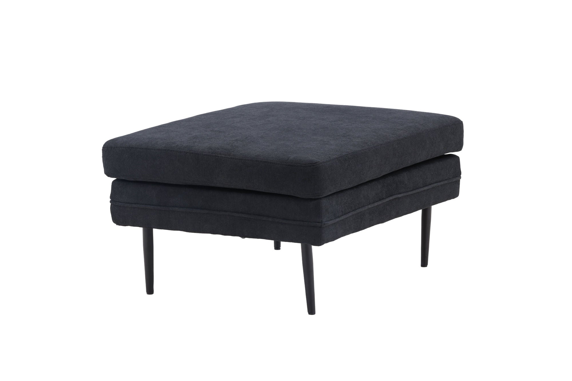Venture Home Boom Ottoman - Black / Black Fabric / linen