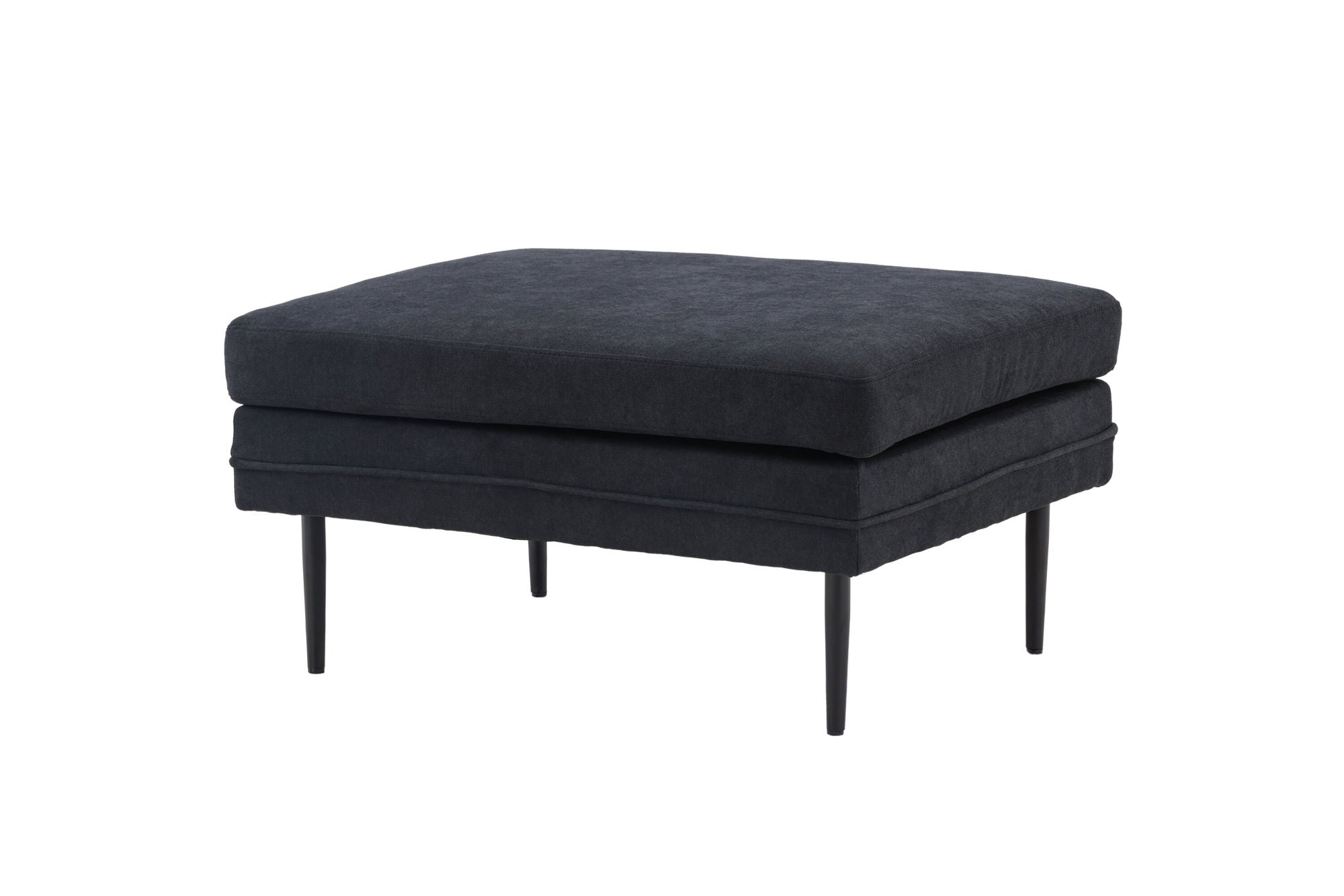 Venture Home Boom Ottoman - Black / Black Fabric / linen