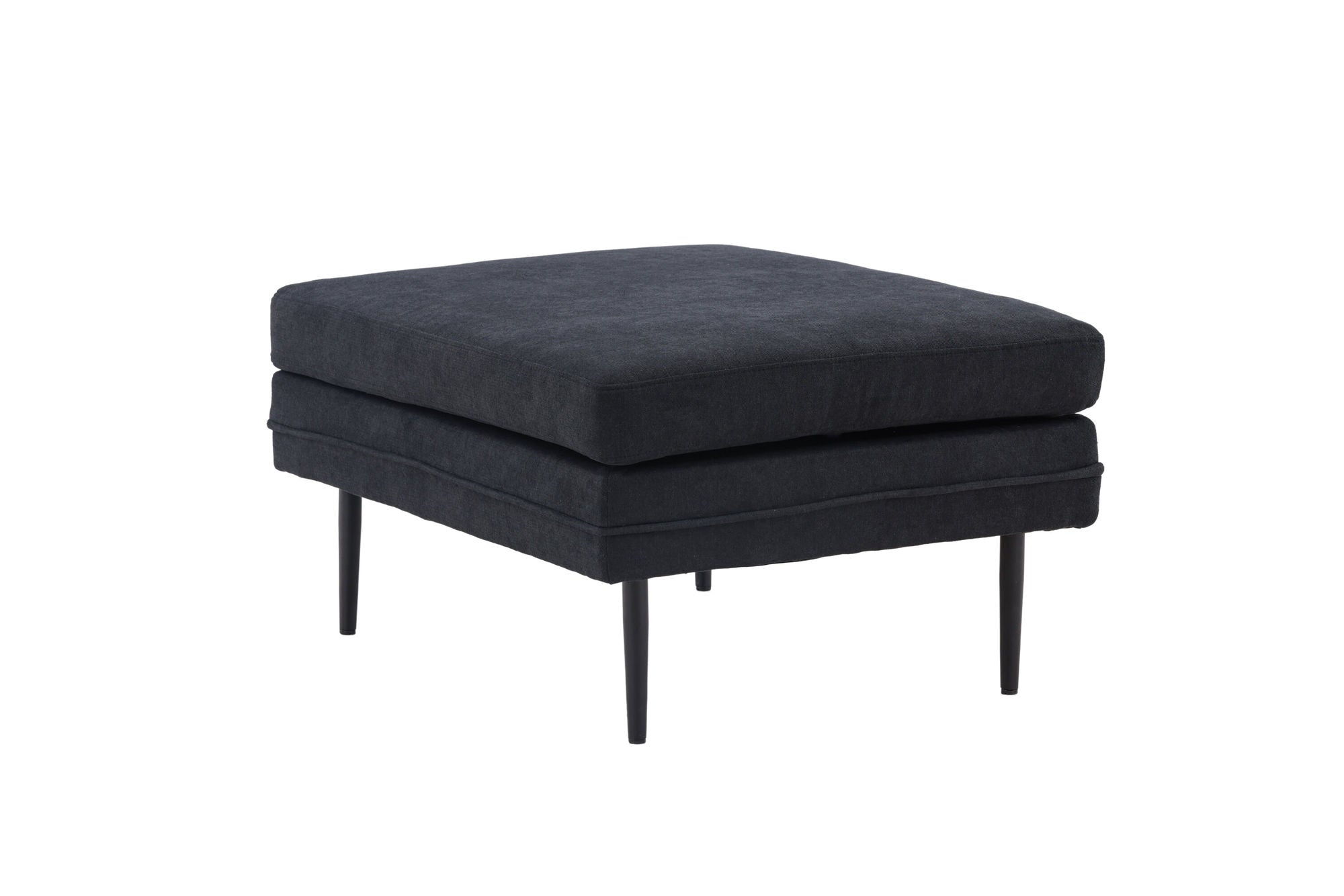 Venture Home Boom Ottoman - Black / Black Fabric / linen