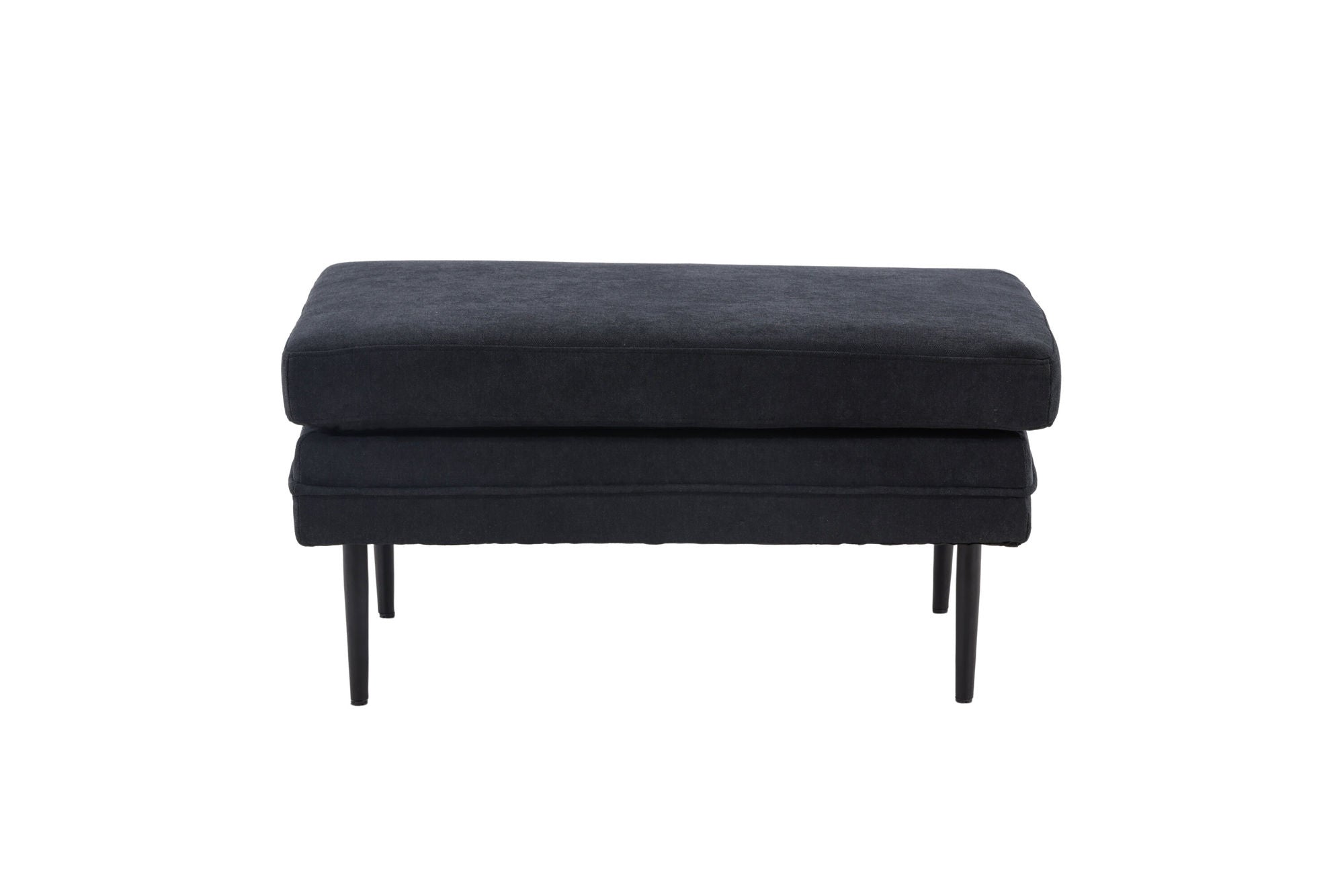 Venture Home Boom Ottoman - Black / Black Fabric / linen