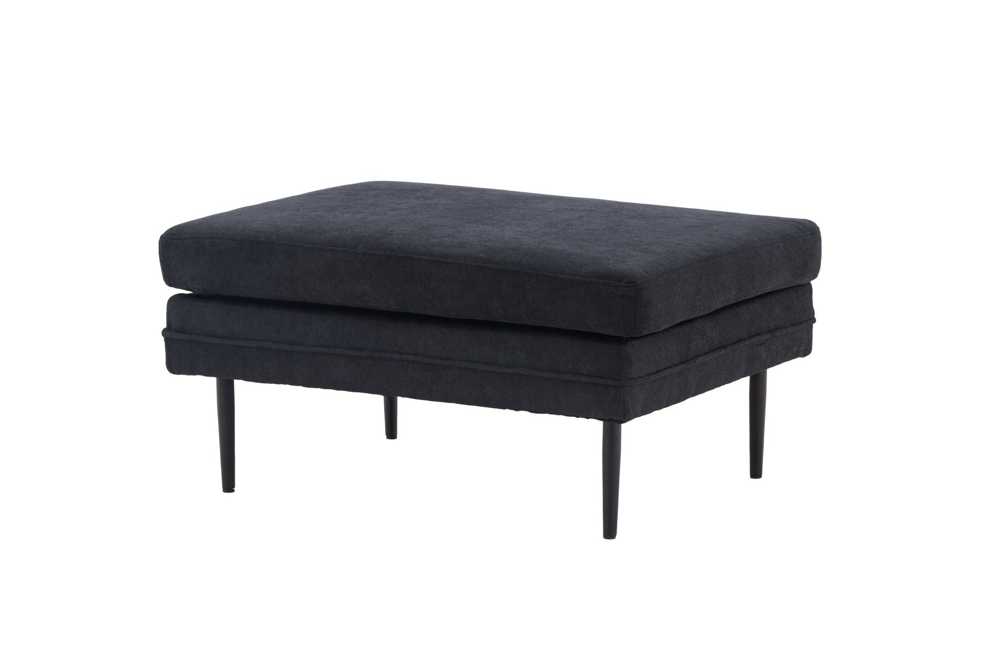Venture Home Boom Ottoman - Black / Black Fabric / linen
