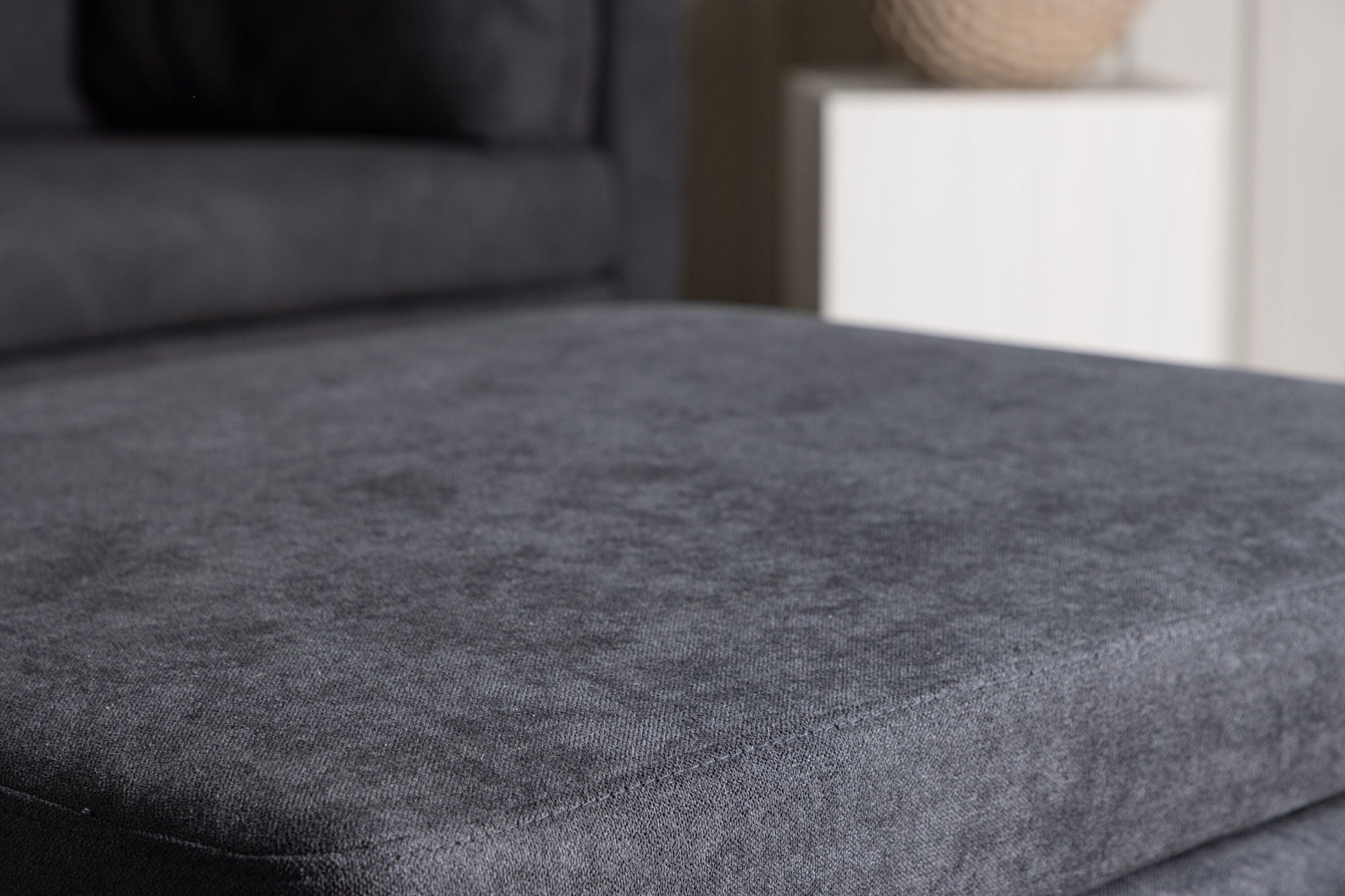 Venture Home Boom Ottoman - Black / Black Fabric / linen