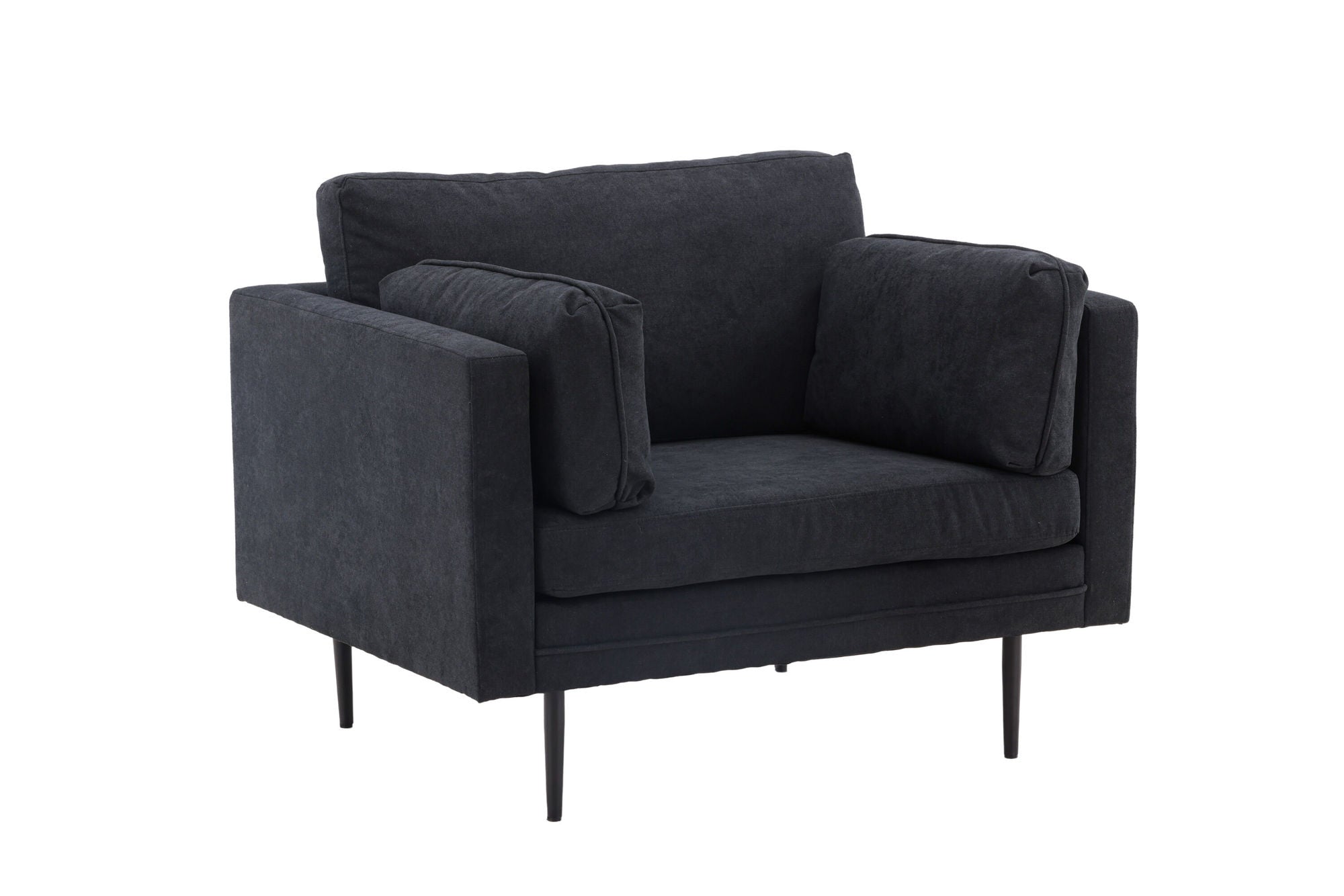 Venture Home Boom Single Sofa - Black / Black Fabric / linen