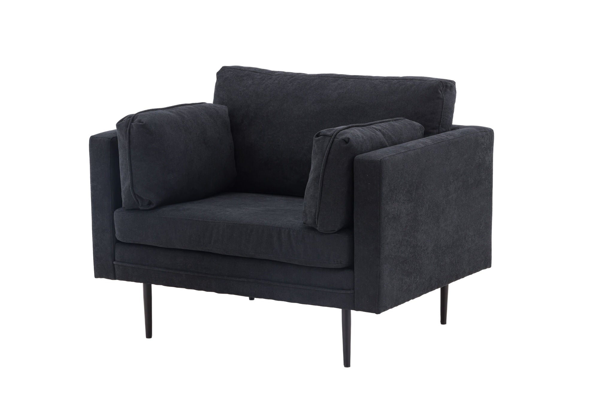 Venture Home Boom Single Sofa - Black / Black Fabric / linen